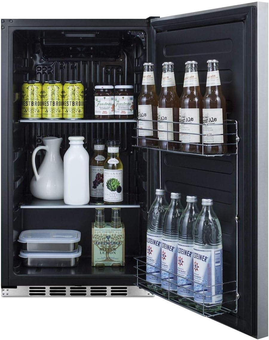 Summit Appliance FF195H34 Ticari Onaylı ENERGY STAR Sertifikalı Otomatik Buz Çözme, Paslanmaz Çelik Kapı, Kilit ve Siyah Dolaplı Dahili veya Bağımsız Kullanım için Ticari Olarak Onaylanmış Tüm Buzdolabı