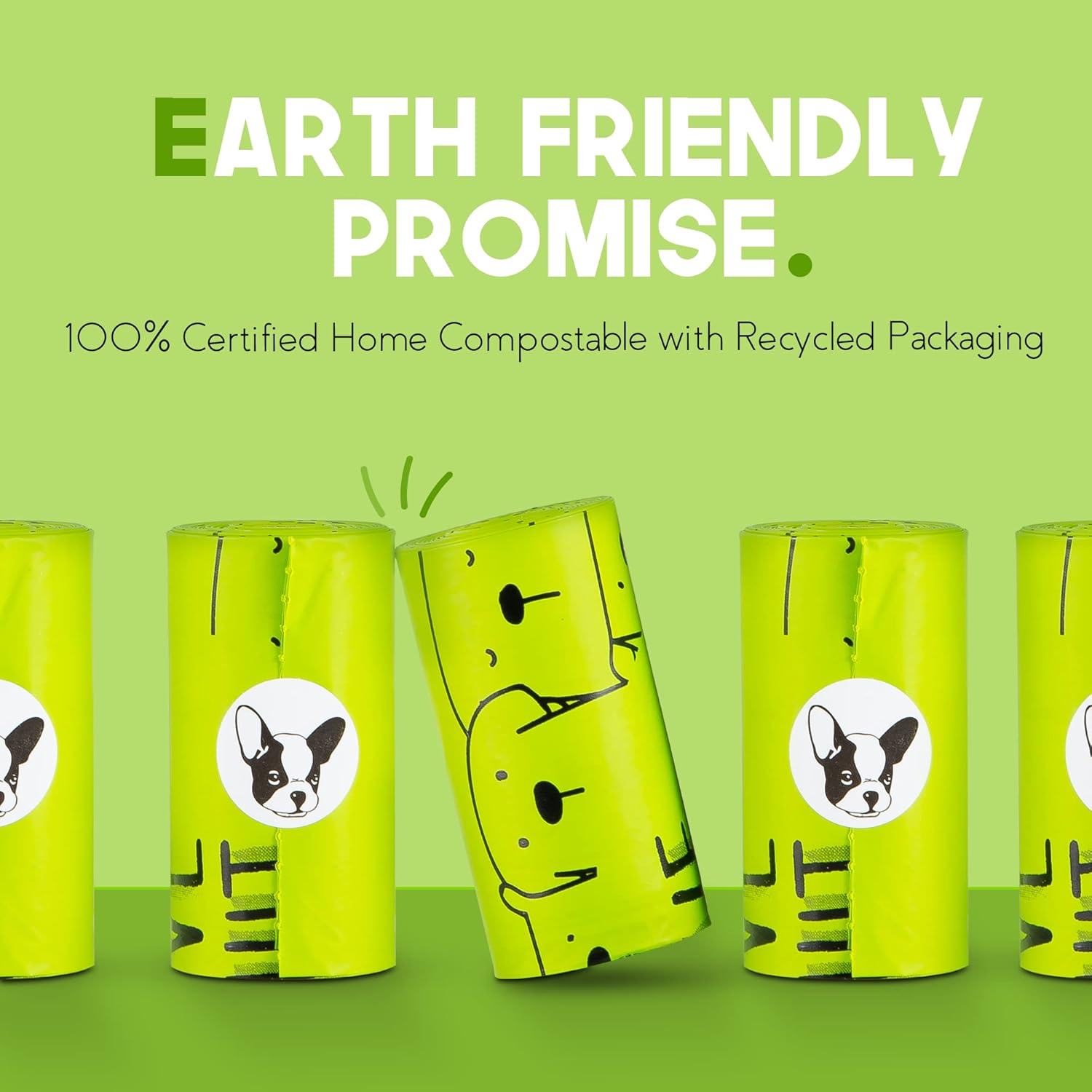 100% Certified Home Compostable Dog Poop Bags - 10% to Charity - ASTM D6400  EN 13432 Compliant Dog Waste Bags - 240 Bags - 16 Rolls of Plant Based Compostable Poop Bags - Thick Doggie Poop Bags · v4