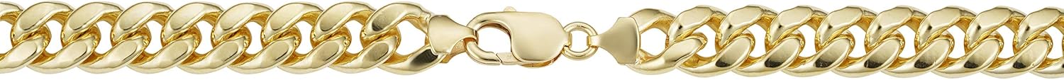 สร้อยข้อมือแบบโซ่คิวบาไมอามีชุบทอง 14k (11.1 มม. 9 นิ้ว) - เครื่องประดับสำหรับผู้ชาย