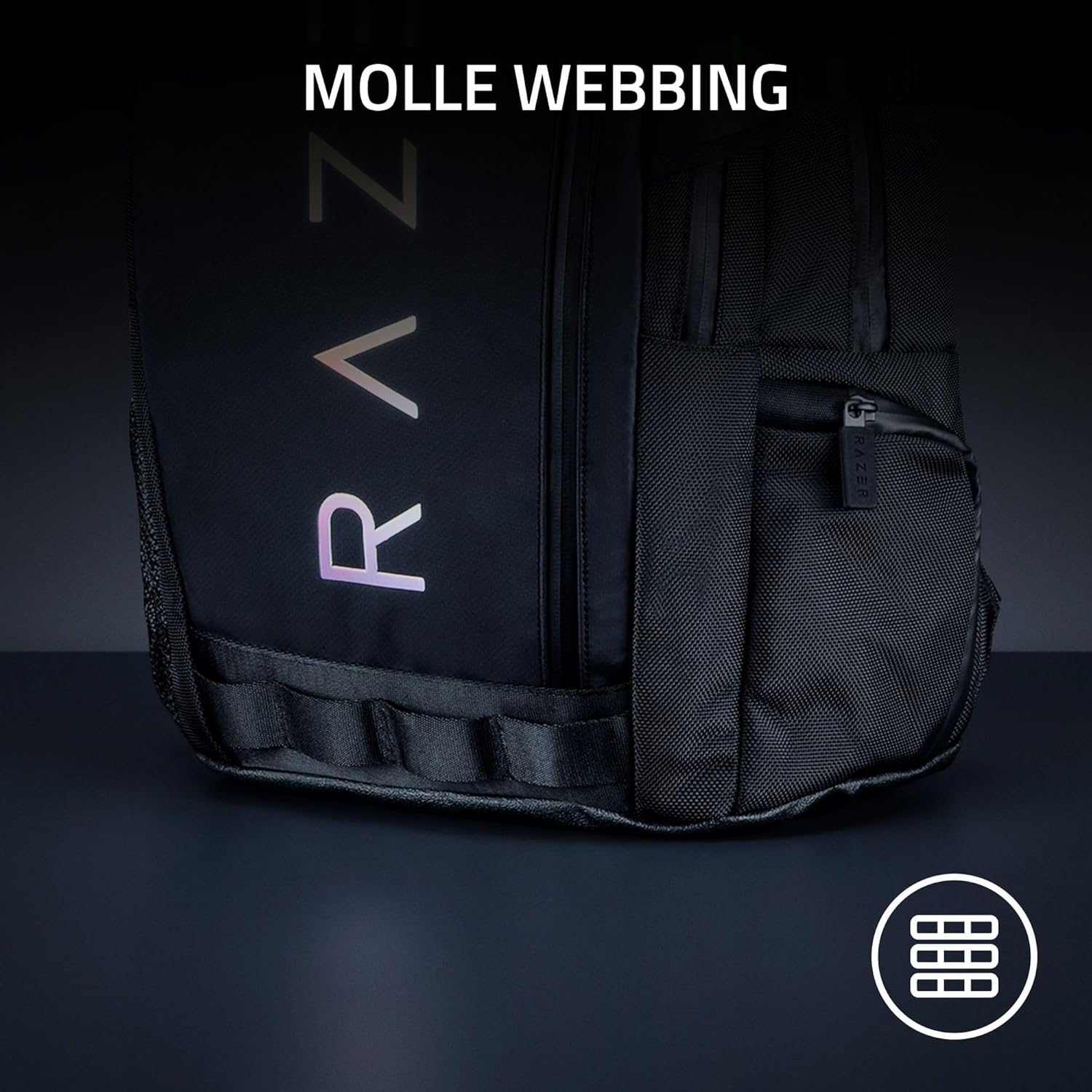 Razer Rogue v3 16 Gaming-Laptop-Rucksack: Computertasche zum Mitnehmen — reiß- und wasserfest — Seitentasche aus Mesh — für ein 16-Zoll-Notebook — Schwarz
