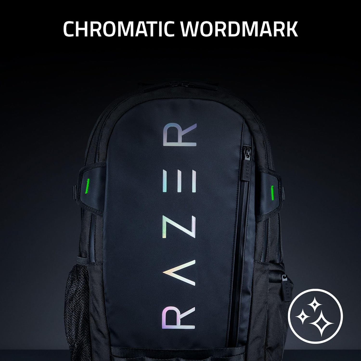 Razer Rogue v3 16 Gaming-Laptop-Rucksack: Computertasche zum Mitnehmen — reiß- und wasserfest — Seitentasche aus Mesh — für ein 16-Zoll-Notebook — Schwarz