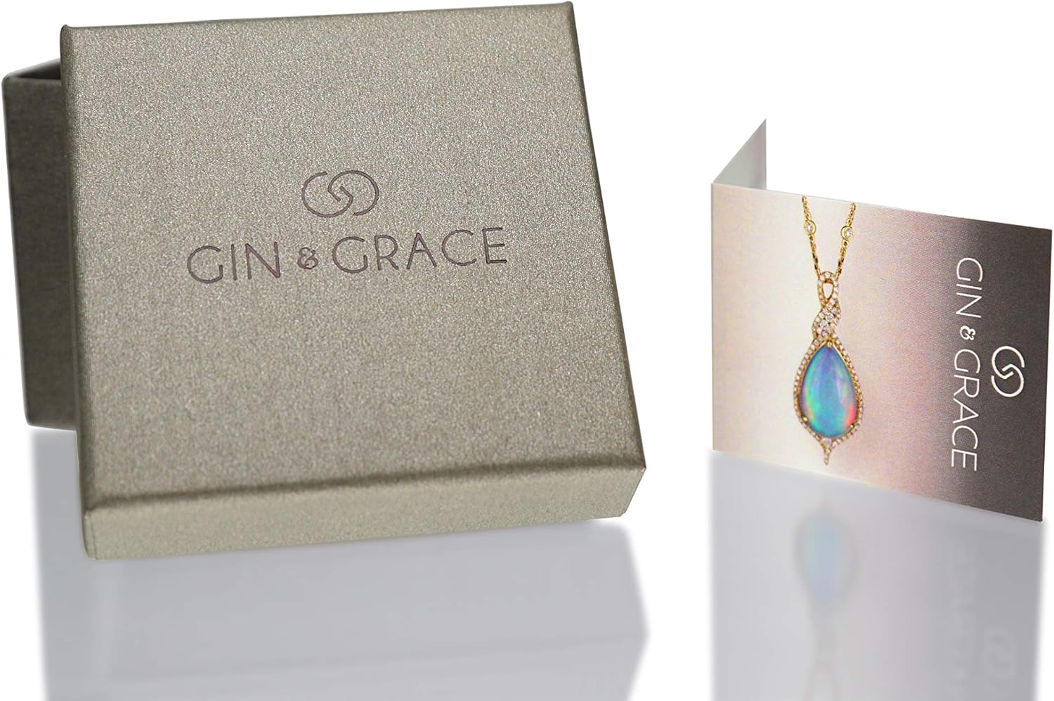 Anello con acquamarina blu autentica Gin Grace 10 carati in oro bianco 10 carati con diamanti per donna | Gioielli fatti a mano in acquamarina etica, autentica e biologica (taglio smeraldo) per lei | Anello con acquamarina da donna