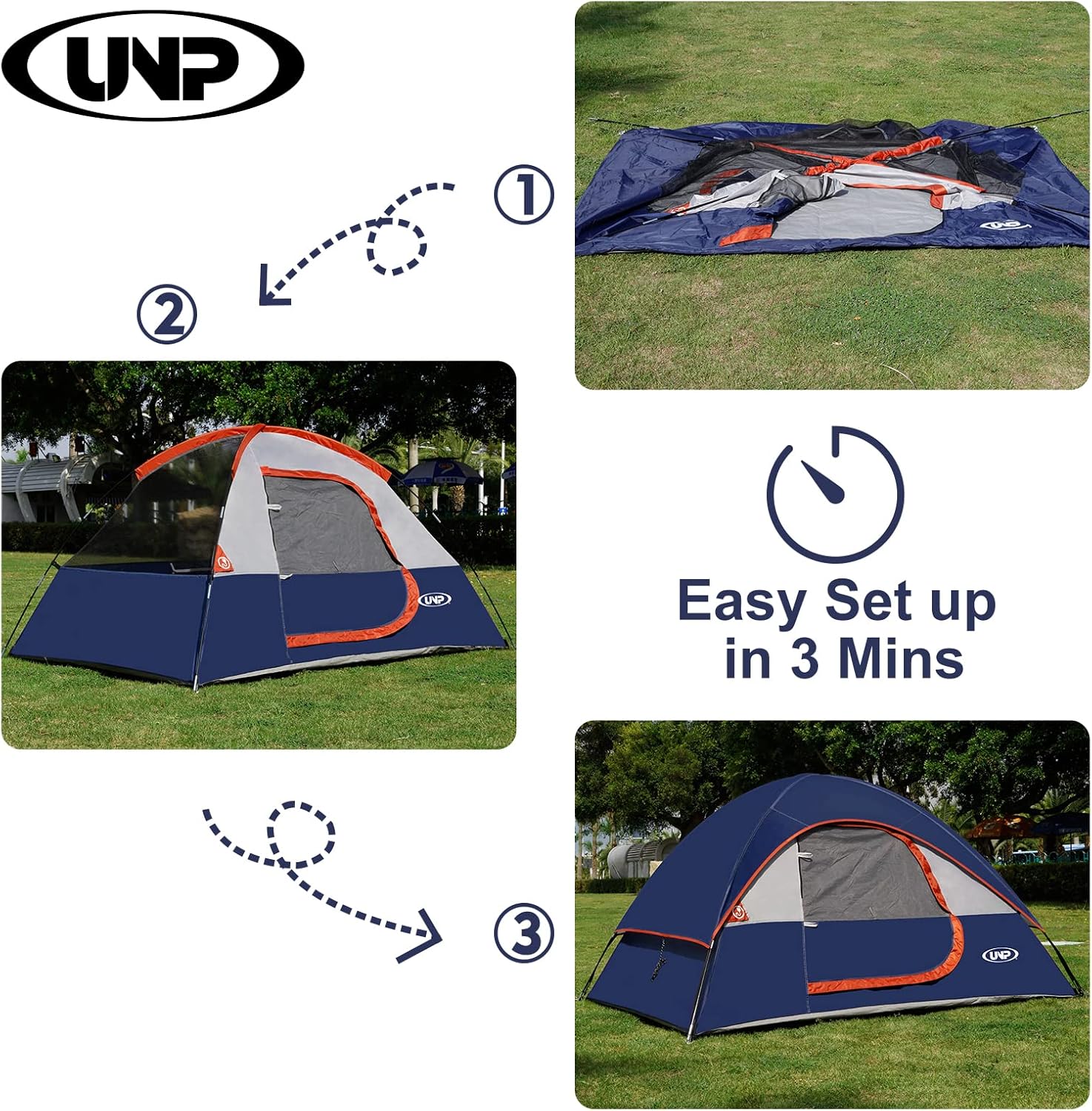 Camping Tent 2 Person, Waterproof Windproof Tent with Rainfly Easy Set up-Portable Dome Tents for Camping… · v2