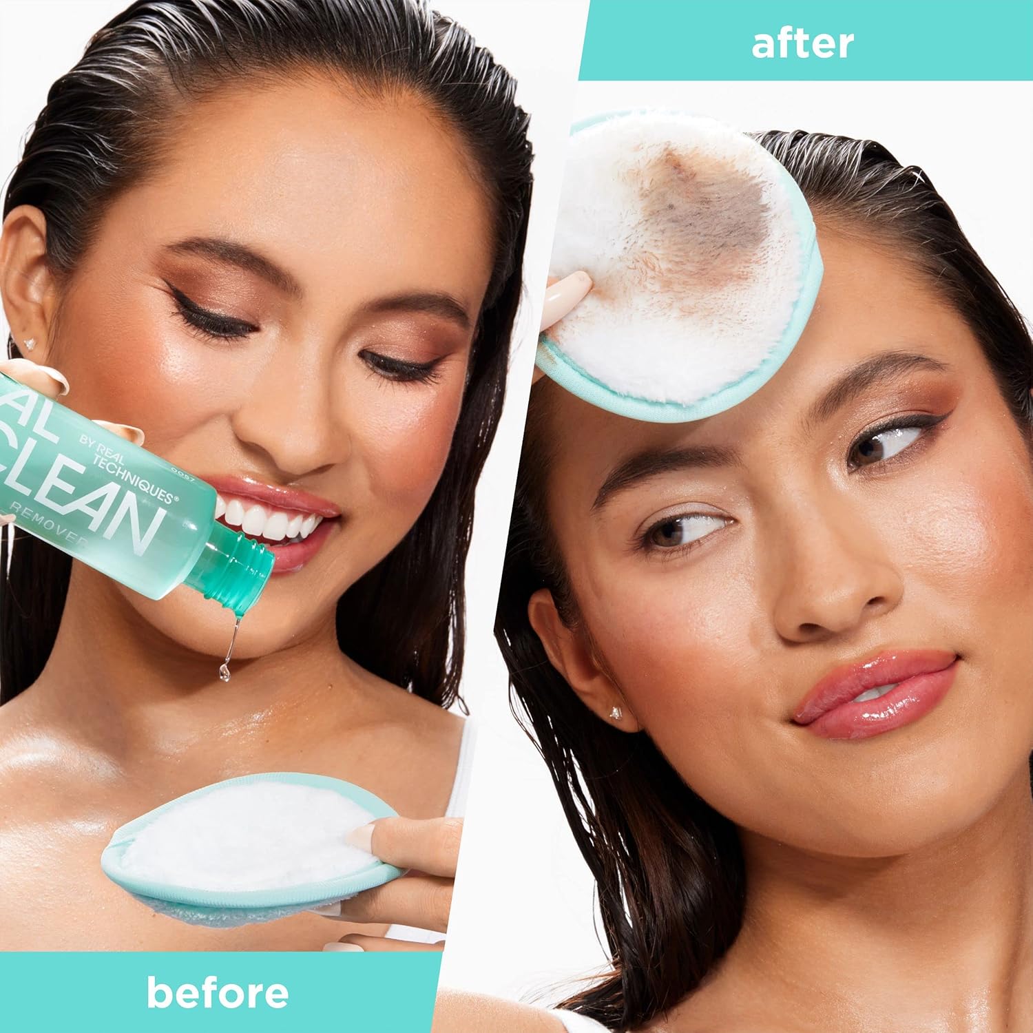 Real Techniques Real Clean Makeup Remover Pads, Reusable Makeup-Removing Rounds, Dual-Sided for Toner, Essence, Eye  Face Makeup Removal, for All Skin Types, Packaging May Vary, 2 Count · v2