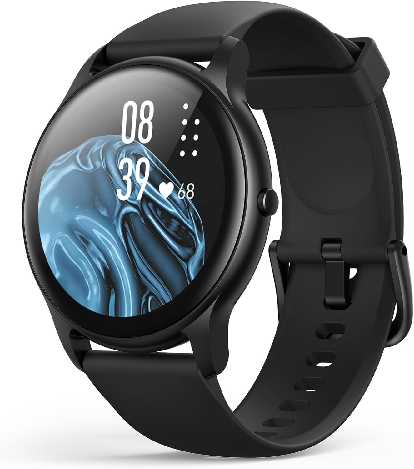 AGPTEK Smart Watch for Women Men, 5ATM Waterproof Smartwatch for Android and iOS Phones, Fitness Tracker Watch with 100  Sports Modes, Heart Rate Monitor Pedometer Sleep Monitor, Black