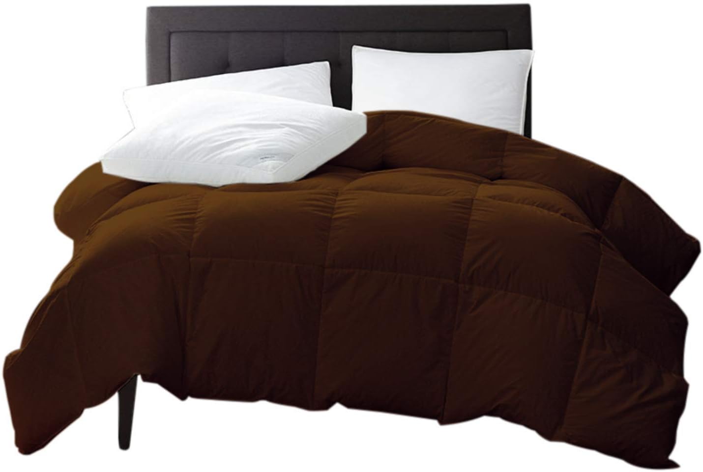 100% Organic Cotton Comforter Luxuries Quilted with Corner Tabs 500 GSM GOTS Certified 800 TC All Season Warm Fluffy Comforter Oversize (King, Chocolate) · v6