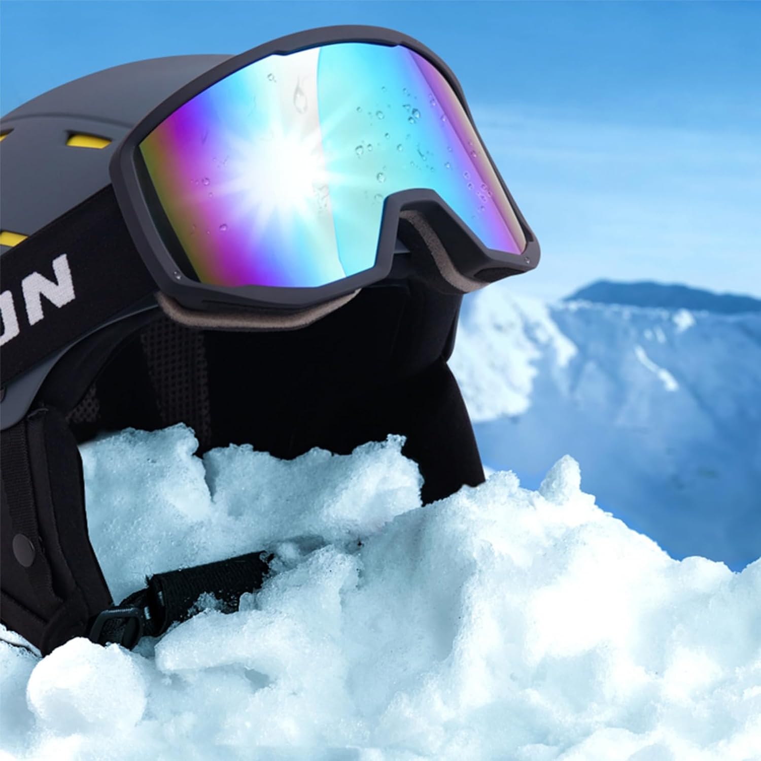 EXP VISION Ski-/Snowboardbrille für Herren und Damen, OTG Schneebrille, Antibeschlagschutz, UV-Schutz