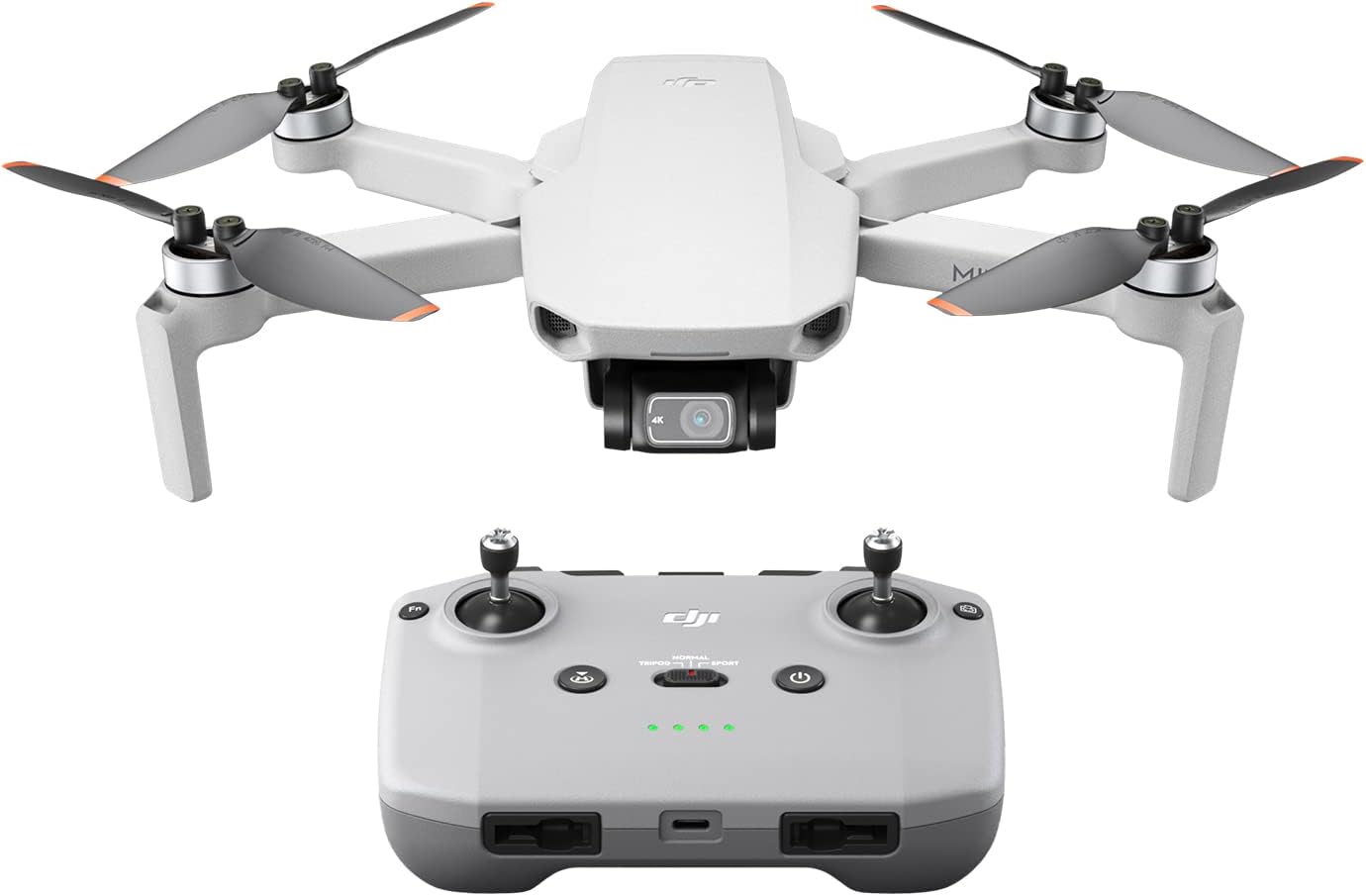 DJI Mini 2 — Quadricottero drone ultraleggero e pieghevole, giunto cardanico a 3 assi con fotocamera 4K, foto da 12 MP, 31 minuti di volo, trasmissione video HD OcuSync 2.0 10 km, QuickShots Grey