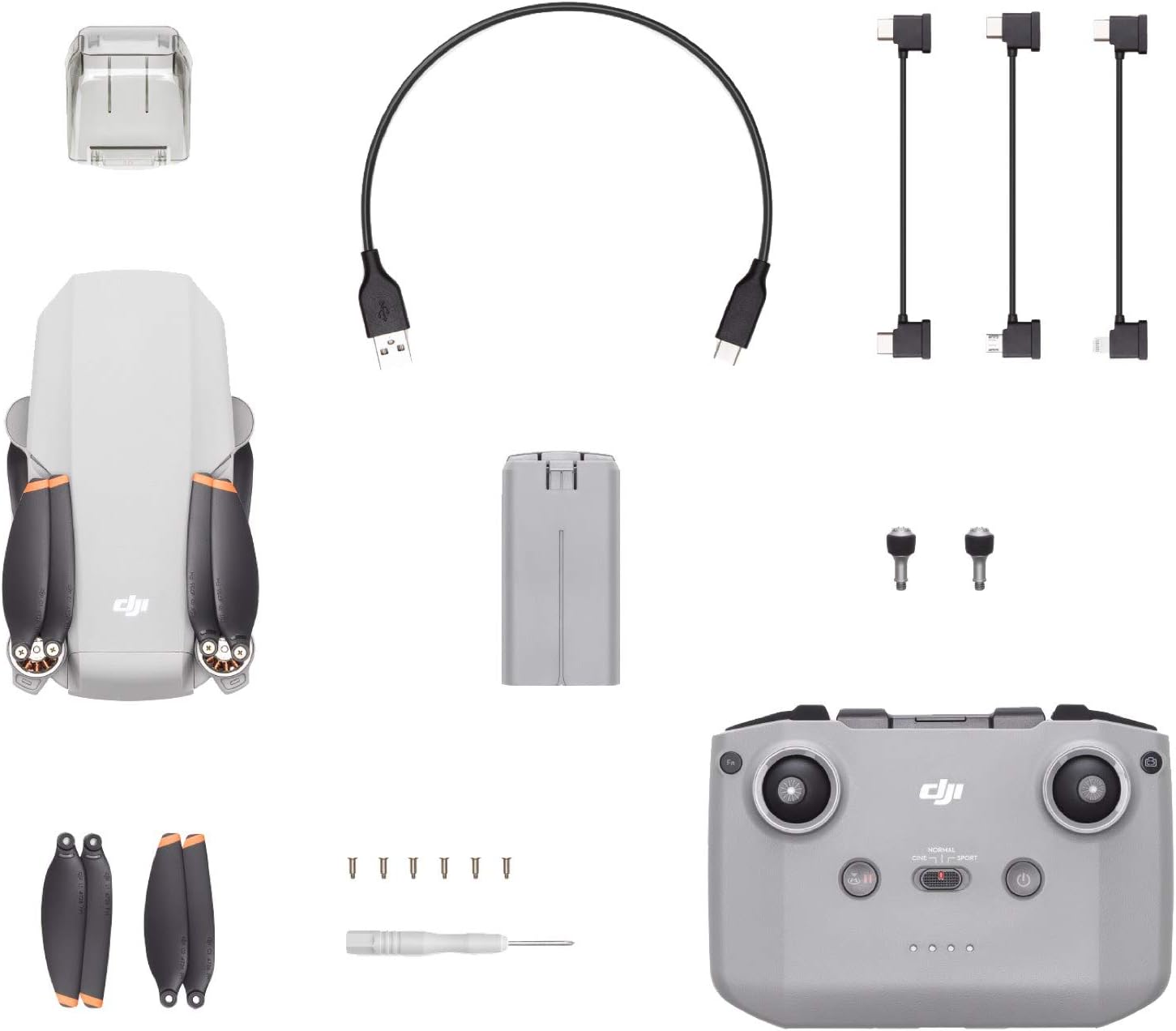 DJI Mini 2 — Quadricottero drone ultraleggero e pieghevole, giunto cardanico a 3 assi con fotocamera 4K, foto da 12 MP, 31 minuti di volo, trasmissione video HD OcuSync 2.0 10 km, QuickShots Grey