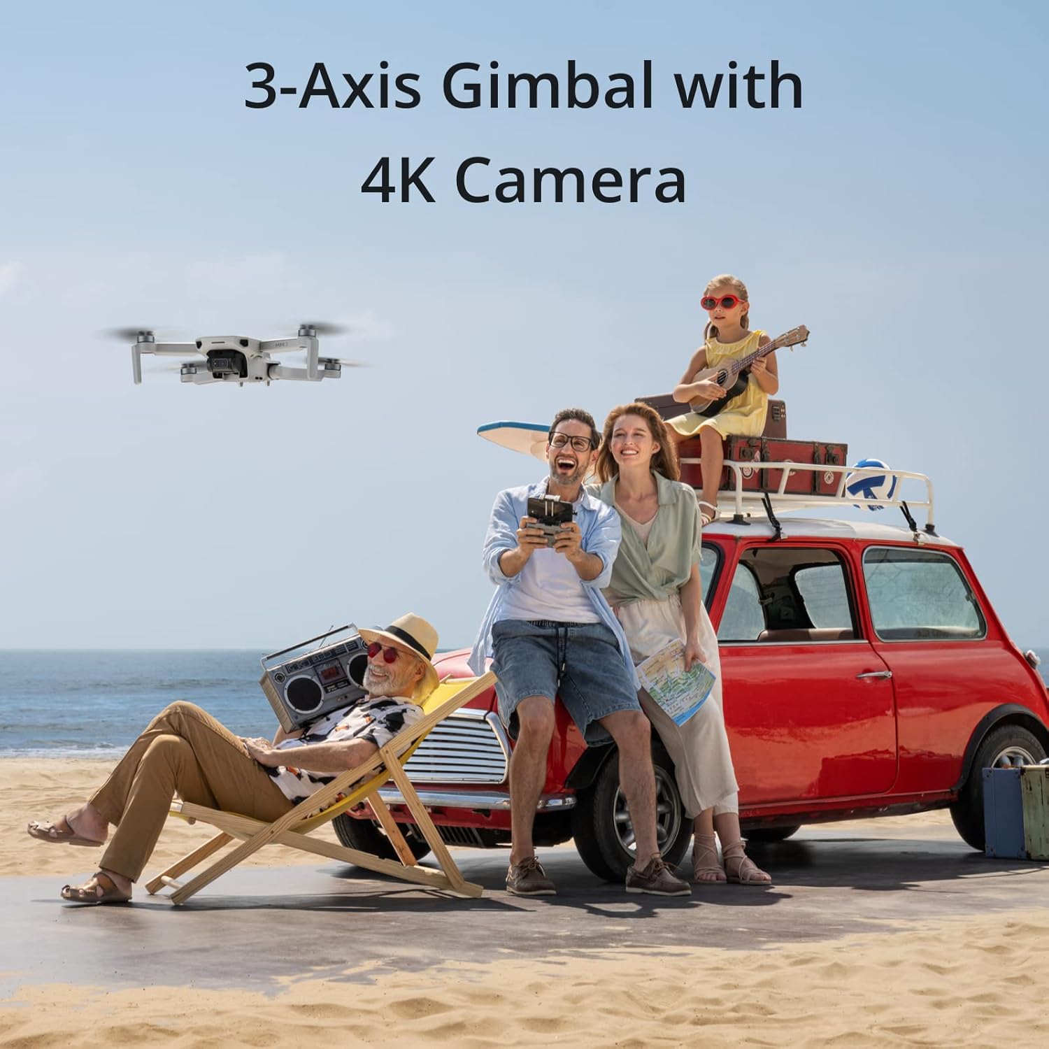 DJI Mini 2 — Quadricottero drone ultraleggero e pieghevole, giunto cardanico a 3 assi con fotocamera 4K, foto da 12 MP, 31 minuti di volo, trasmissione video HD OcuSync 2.0 10 km, QuickShots Grey