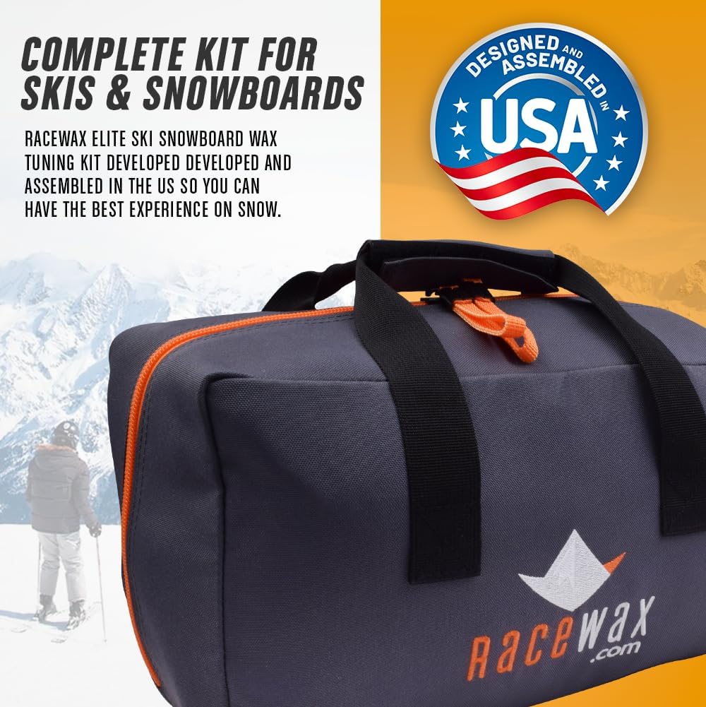 RaceWax Elite Ski Snowboard Tuning Kit: Complete with Iron, Wax, Edge Tools, Base Repair - (PC-7909) · v2