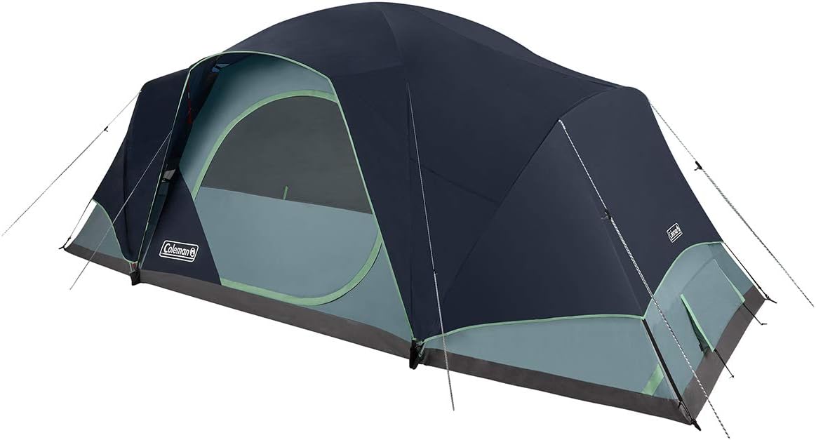 เต็นท์สำหรับครอบครัว Coleman Skydome XL เต็นท์โดมสำหรับ 8/10/12 คน กางได้ใน 5 นาที พร้อมผ้าคลุมกันฝน กระเป๋าใส่ของ ช่องระบายอากาศ และแผ่นบุกันฝน สีฟ้า