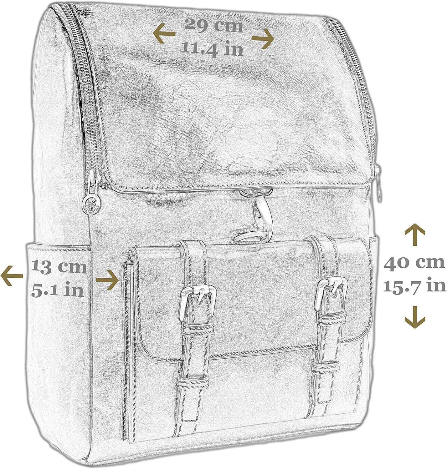 Time Resistance Lederrucksack — Business-Rucksack — Vintage-Laptop-Rucksack 15,6 Zoll — Weekender-Rucksack, hergestellt in Italien