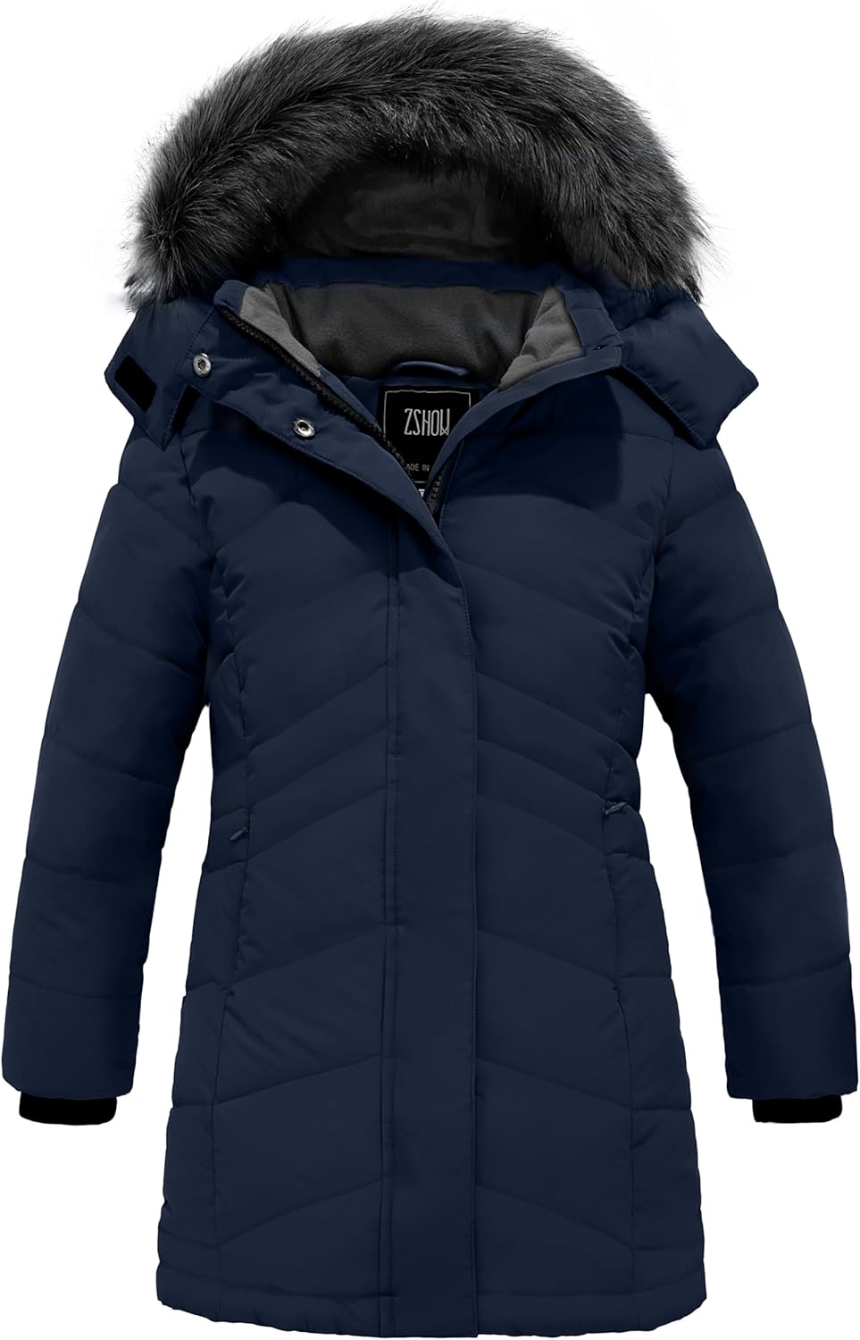 ZSHOW Girls Winter Coat Insulated Long Parka Warm Hooded Puffer Jacket