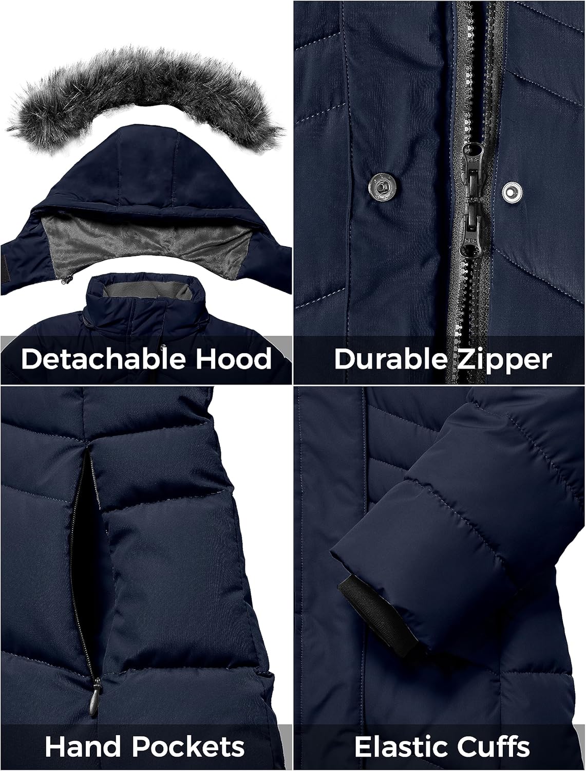 ZSHOW Girls Winter Coat Insulated Long Parka Warm Hooded Puffer Jacket