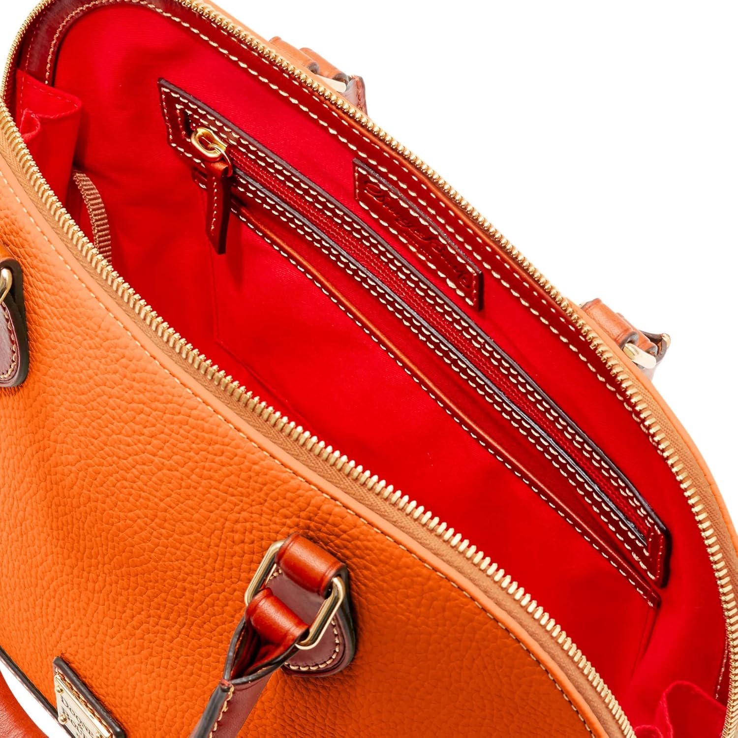 Dooney  Bourke Womens Zip Zip Satchel in Pebble Grain Leather, Large Handbag with Adjustable amp; Detachable Shoulder Strap · v2