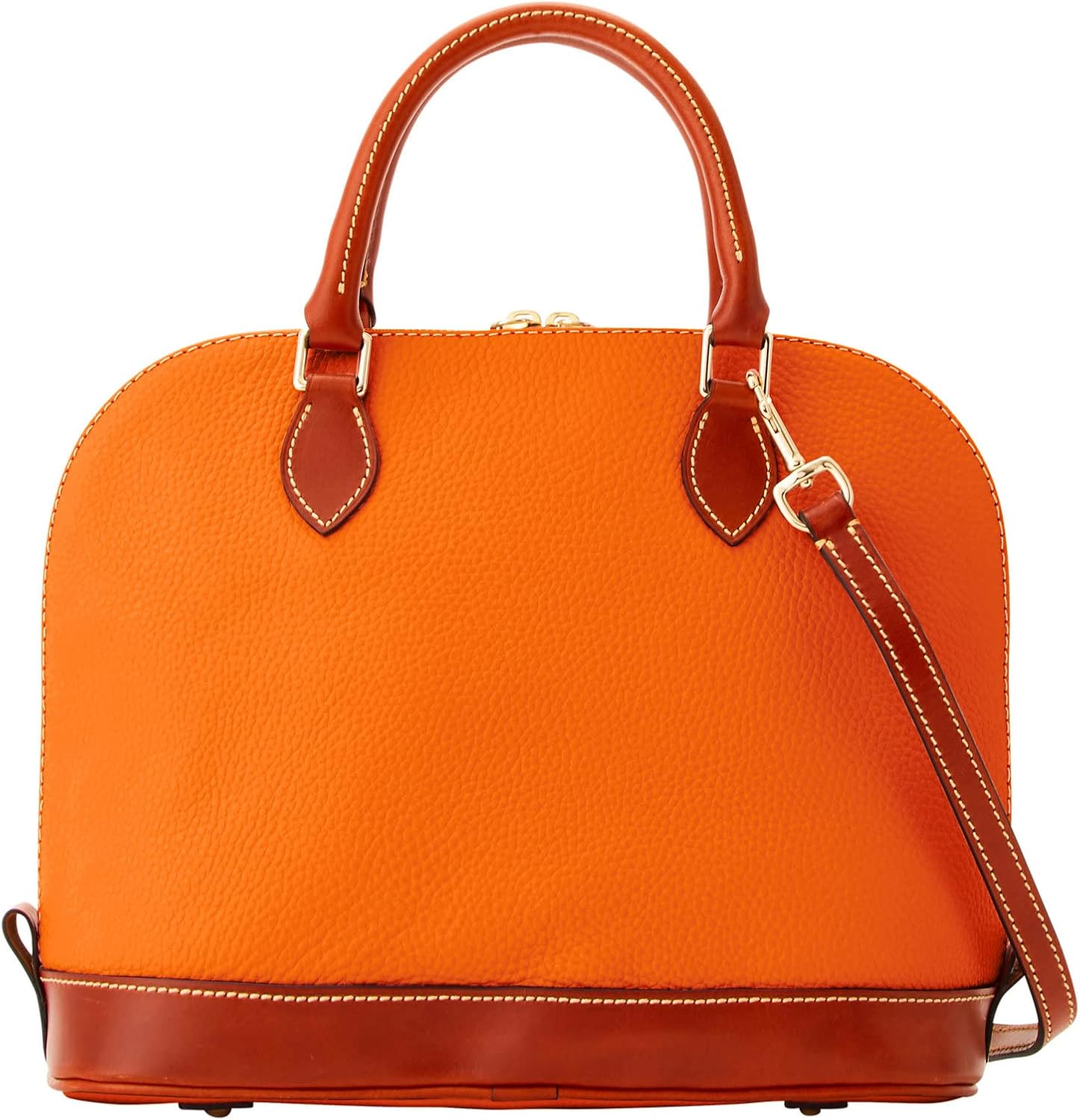 Dooney  Bourke Womens Zip Zip Satchel in Pebble Grain Leather, Large Handbag with Adjustable amp; Detachable Shoulder Strap · v2