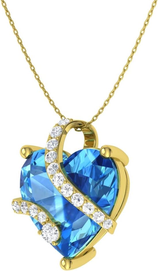 14k Katı Altın Diamondere Doğal ve Sertifikalı Kalp Kesim Değerli Taş ve Pırlanta Sarmalı Kalp Minyon Kolye | 1,68 Karat Kolye, 18 İnç Zincirli Sevgililer Günü hediyesi