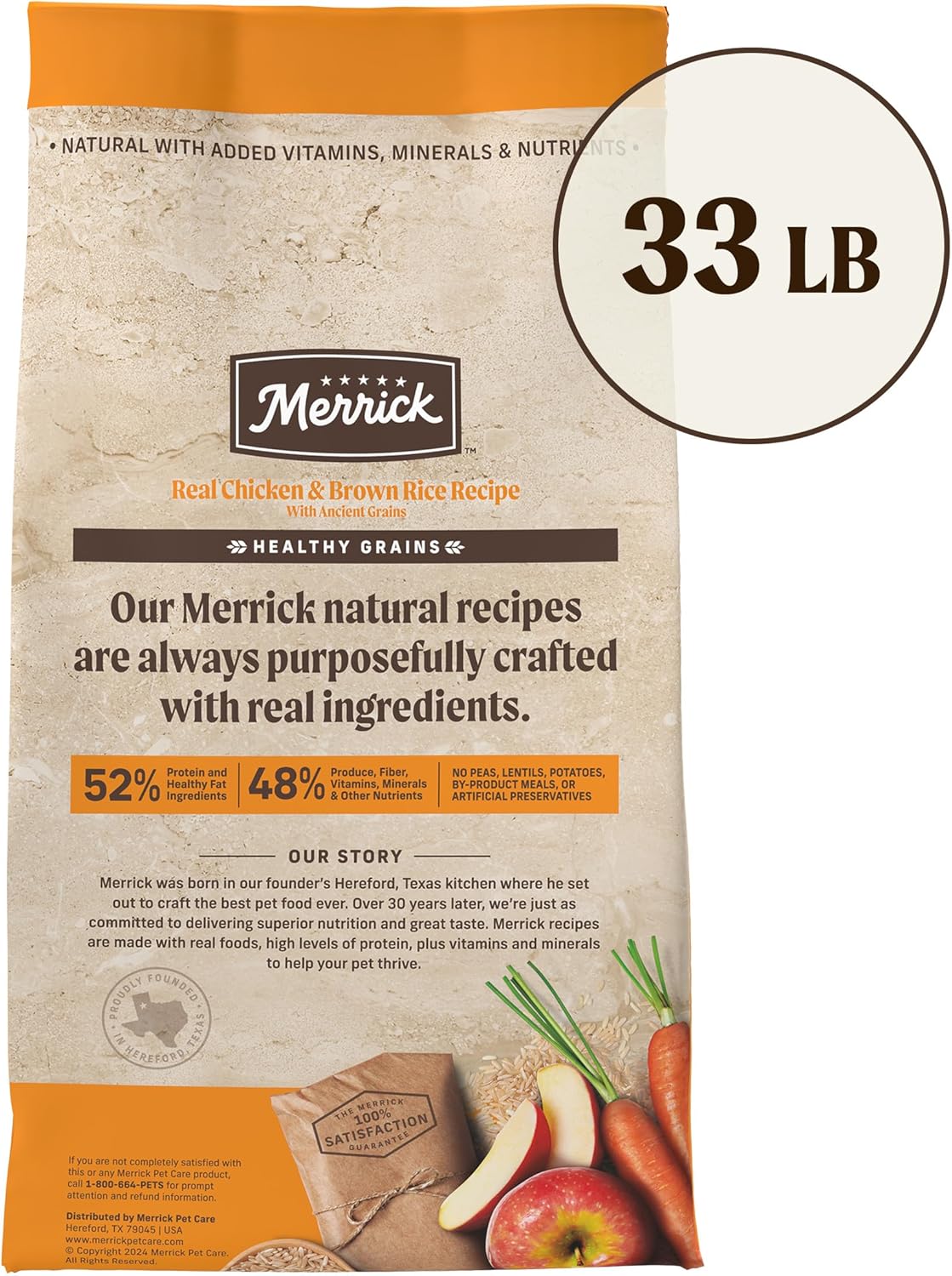 Merrick Healthy Grains Premium Adult Dry Dog Food, Wholesome and Natural Kibble with Chicken and Brown Rice - 33.0 lb. Bag · v2