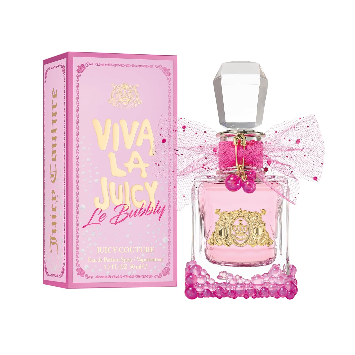 Juicy Couture Viva La Juicy Le Bubbly Eau De Parfum, Luxuriöses Damenparfüm mit Noten von Champagner inspirierten rosa Beeren, Gardenia, Jasmine Amber — fruchtig und süß, EDP-Spray
