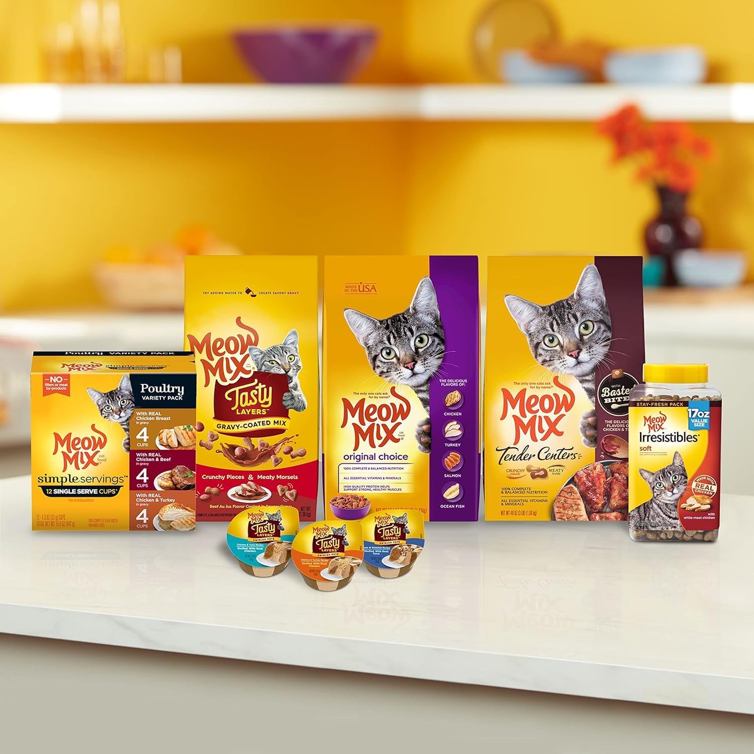 Meow Mix Tasty Layers Swirled Paté Wet Cat Food Variety Pack, 2.75 Ounce Cup (Pack of 48) · v2