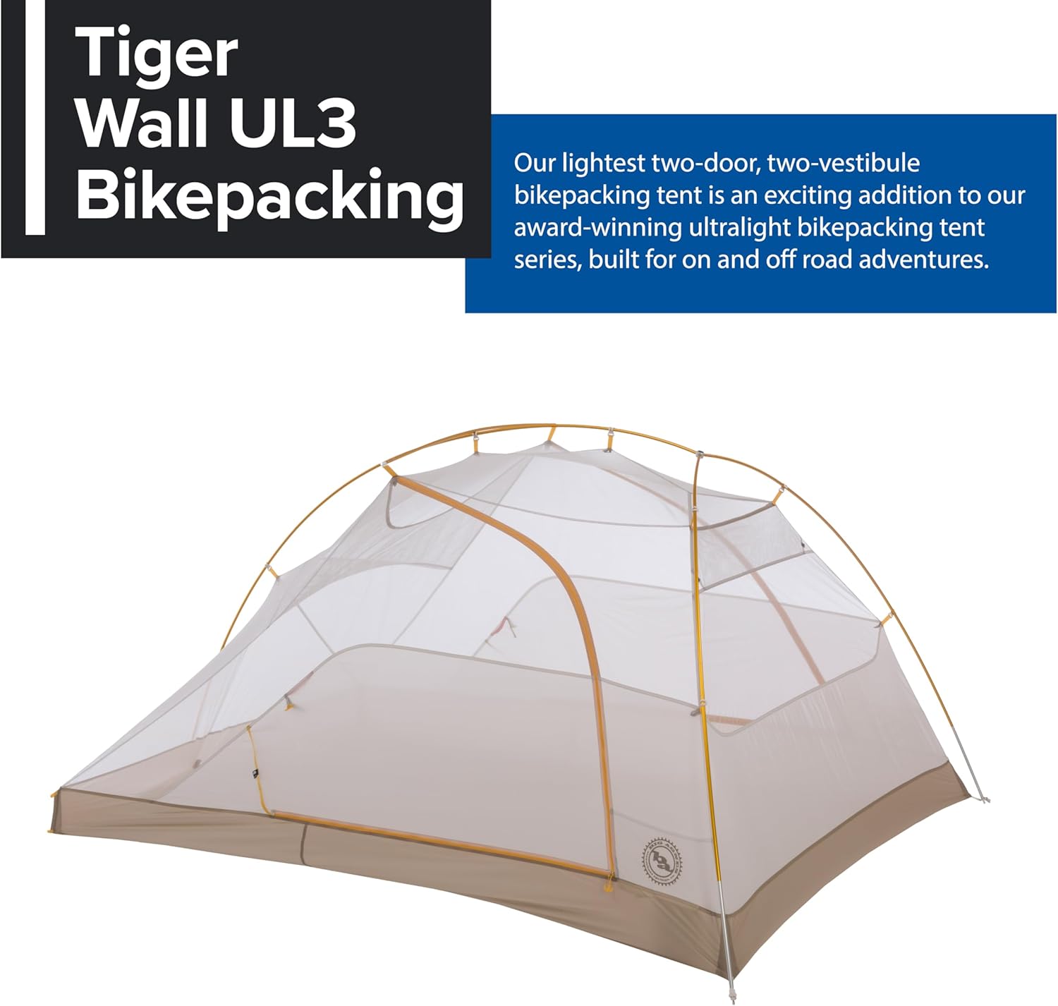 Big Agnes Tiger Wall UL Ultralight Bikepacking Tent with UV-Resistant Solution Dyed Fabric · v3