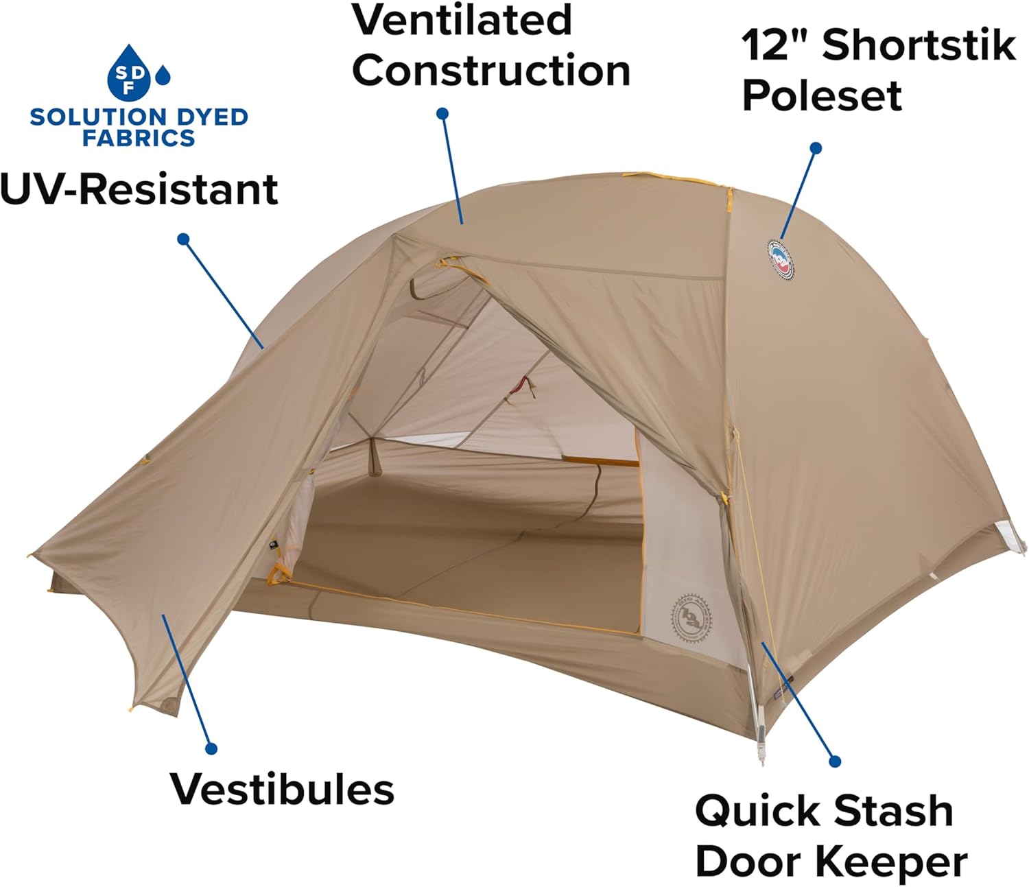 Big Agnes Tiger Wall UL Ultralight Bikepacking Tent with UV-Resistant Solution Dyed Fabric · v3