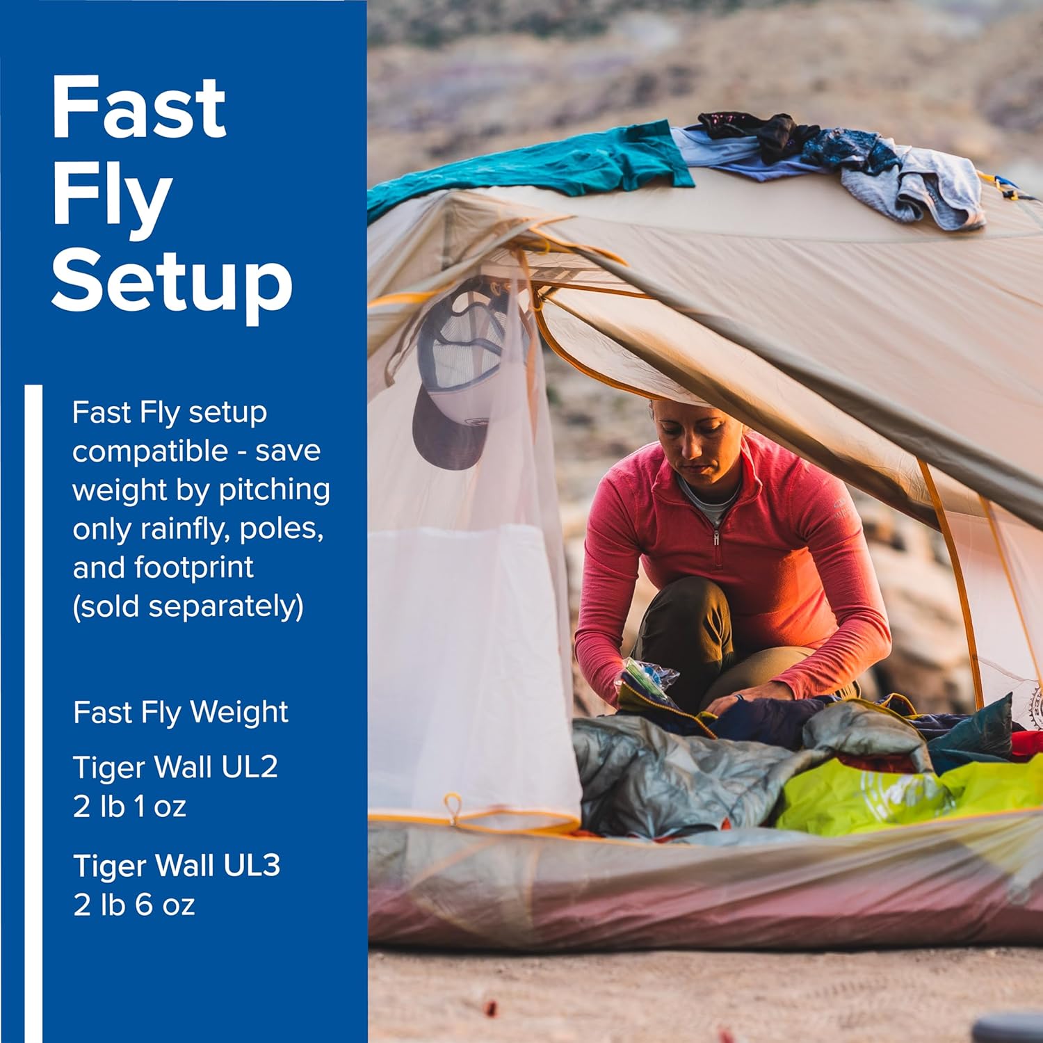 Big Agnes Tiger Wall UL Ultralight Bikepacking Tent with UV-Resistant Solution Dyed Fabric · v3
