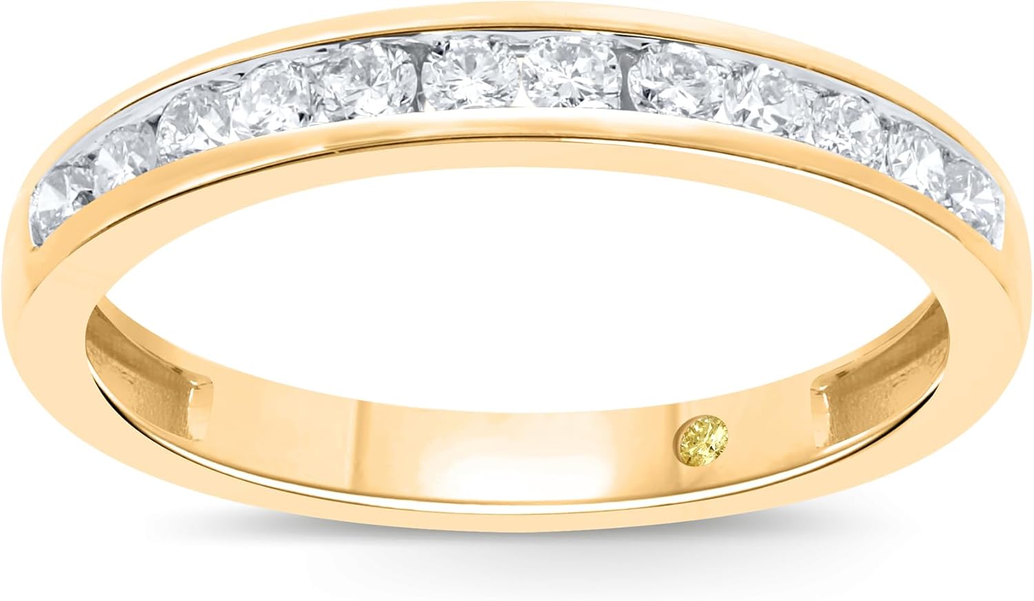 Lab Grown Diamond Wedding Rings for Women | 10K Yellow, White and Rose Gold Certified 1/6-1/2 Carat Channel Set Diamond Anniversary Bands and Wedding Bands for Her · v2