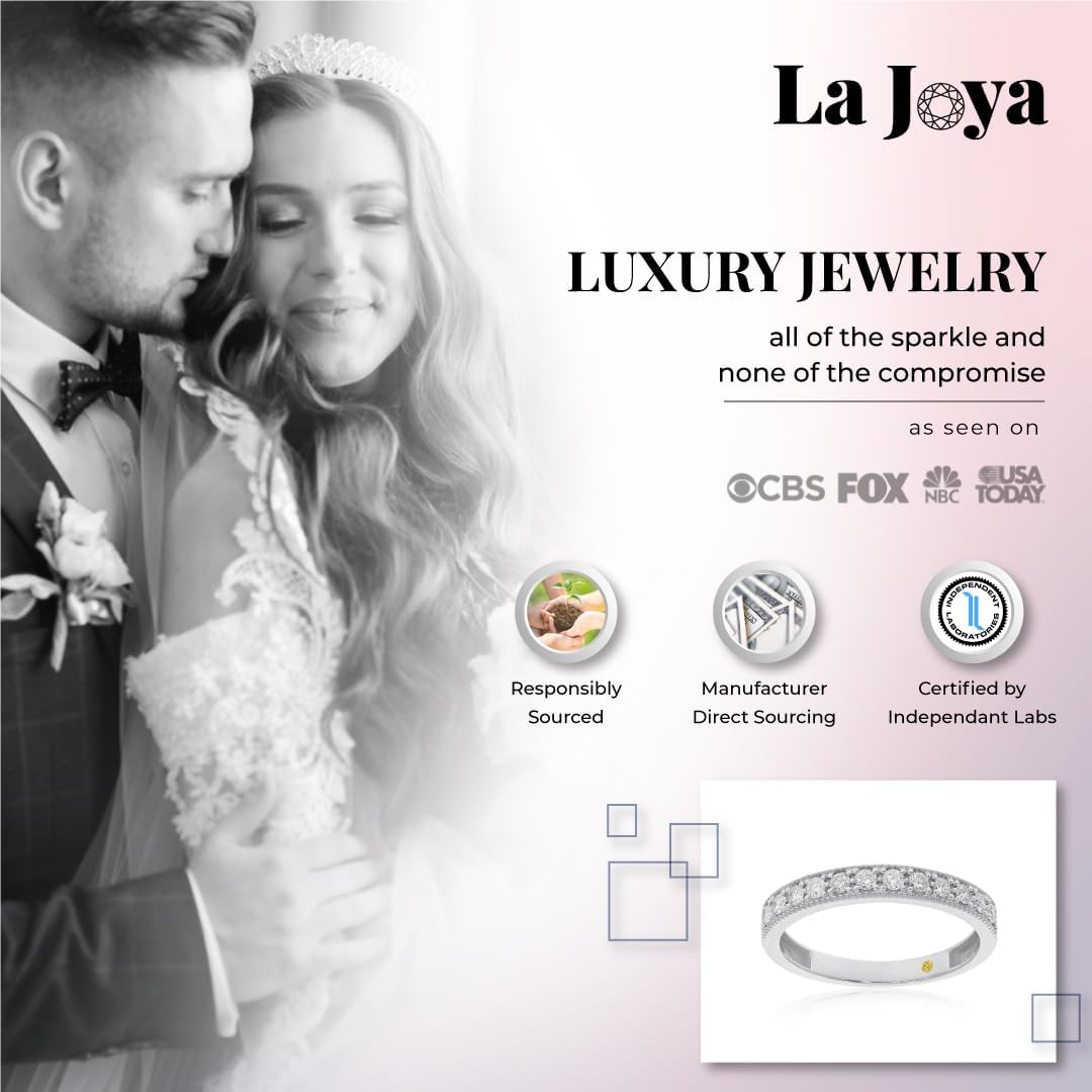 Lab Grown Diamond Wedding Bands for Women | 10K Yellow, White and Rose Gold Certified 1/10-1/2 Carat Milgrain Diamond Anniversary Bands, Promise Rings and Stackable Bands · v6