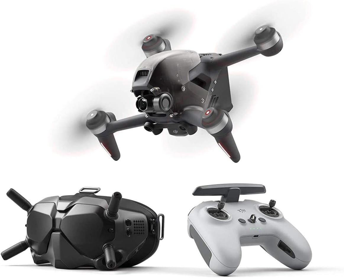 DJI FPV Combo (Goggles V2), drone con visuale in prima persona con fotocamera 4K, modalità volo S, FOV super ampio a 150°, trasmissione HD a bassa latenza, conforme alla FAA Remote ID