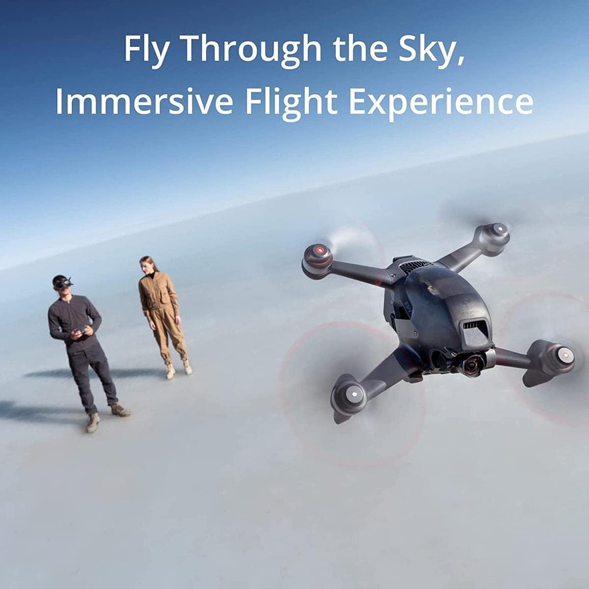 DJI FPV Combo (Goggles V2), drone con visuale in prima persona con fotocamera 4K, modalità volo S, FOV super ampio a 150°, trasmissione HD a bassa latenza, conforme alla FAA Remote ID
