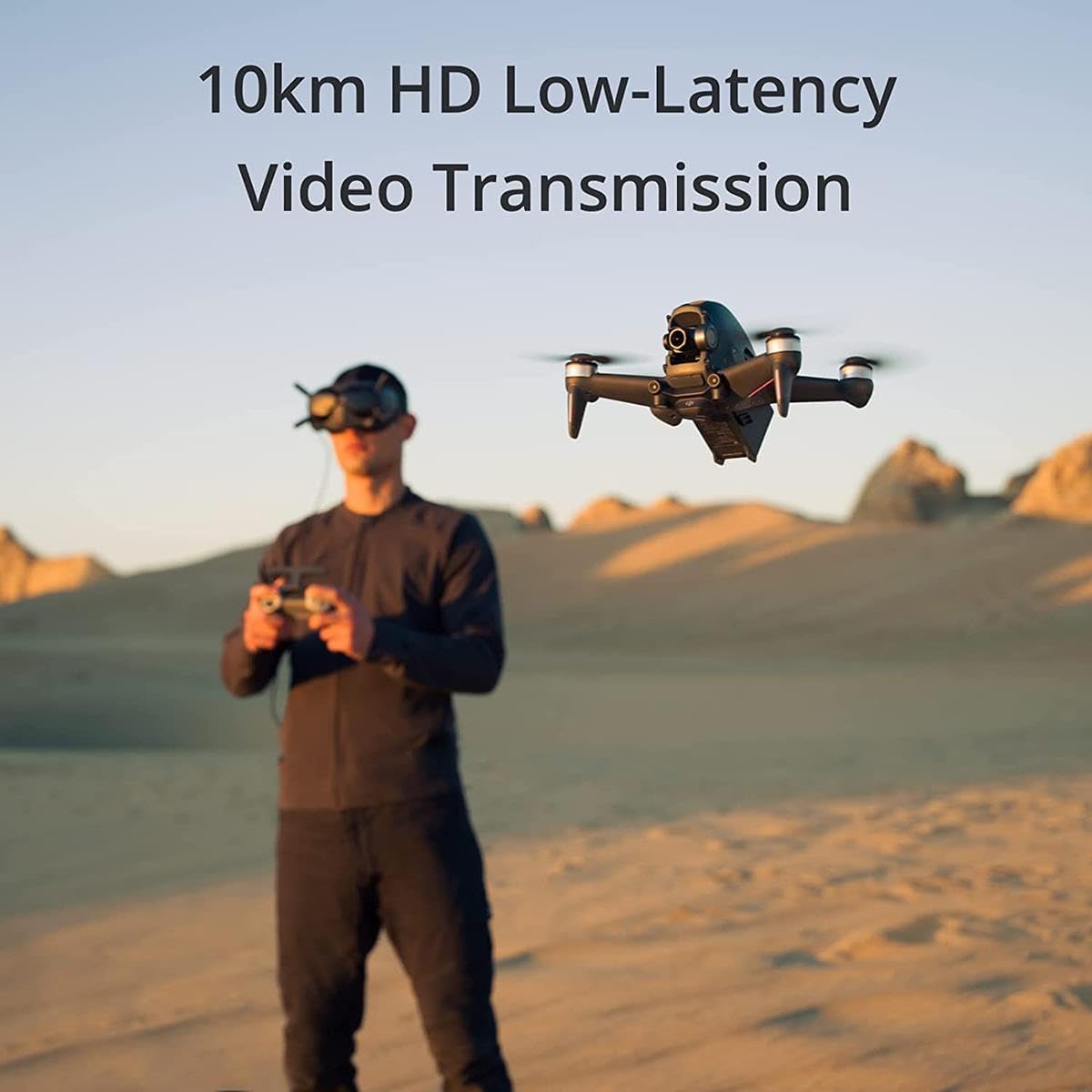 DJI FPV Combo (Goggles V2), drone con visuale in prima persona con fotocamera 4K, modalità volo S, FOV super ampio a 150°, trasmissione HD a bassa latenza, conforme alla FAA Remote ID