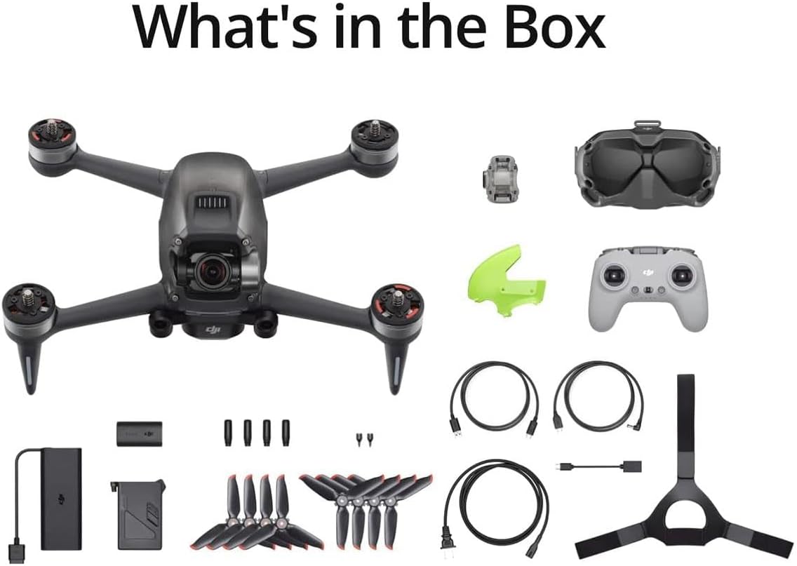 DJI FPV Combo (Goggles V2), drone con visuale in prima persona con fotocamera 4K, modalità volo S, FOV super ampio a 150°, trasmissione HD a bassa latenza, conforme alla FAA Remote ID