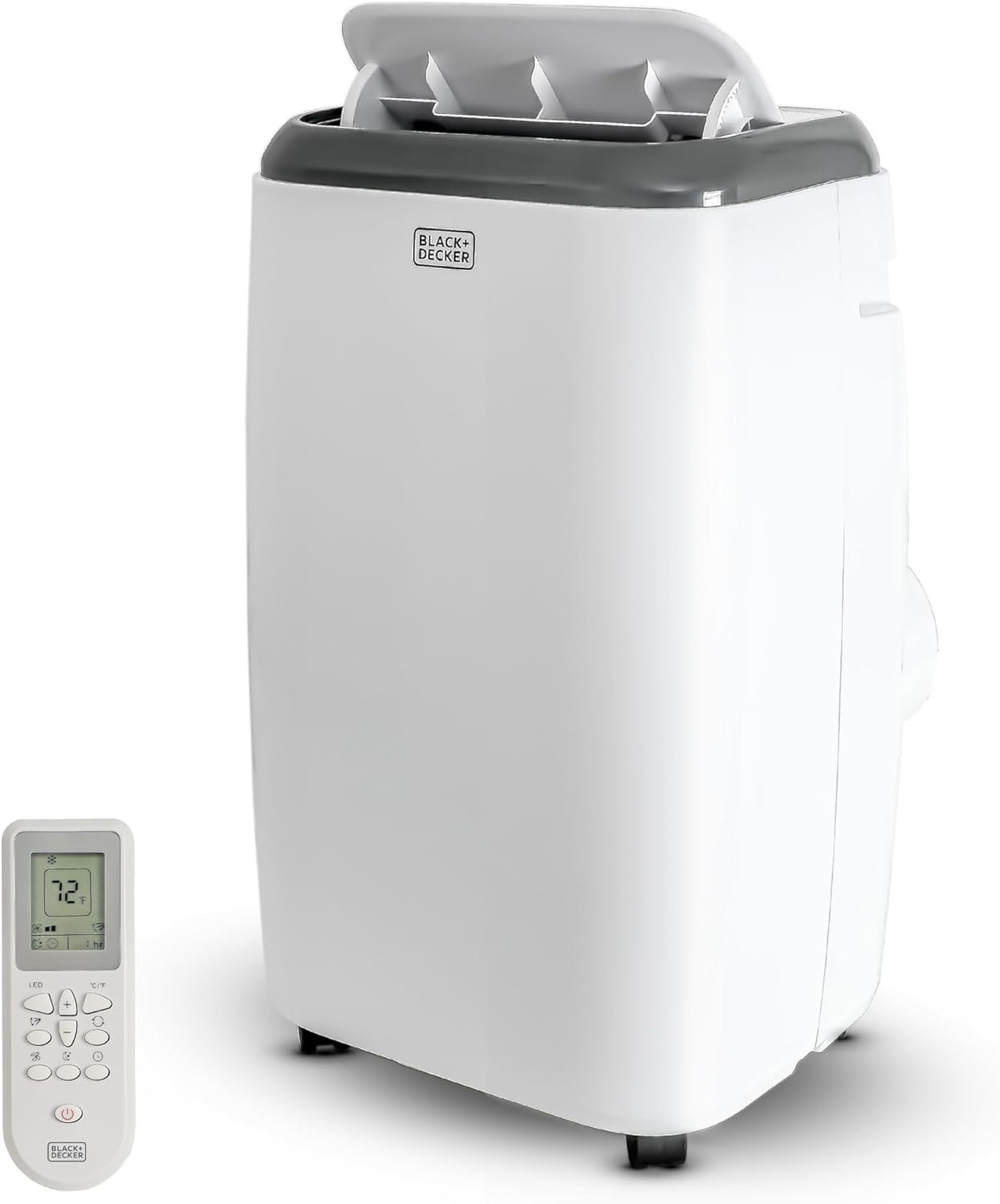Przenośny klimatyzator BLACK DECKER, 5000 BTU SACC/CEC (8000 BTU ASHRAE 128) do pomieszczeń do 350 mkw. Ft., Przenośny AC z pełną funkcją zestawu okien zdalnego sterowania, BPT05WTBA, biały