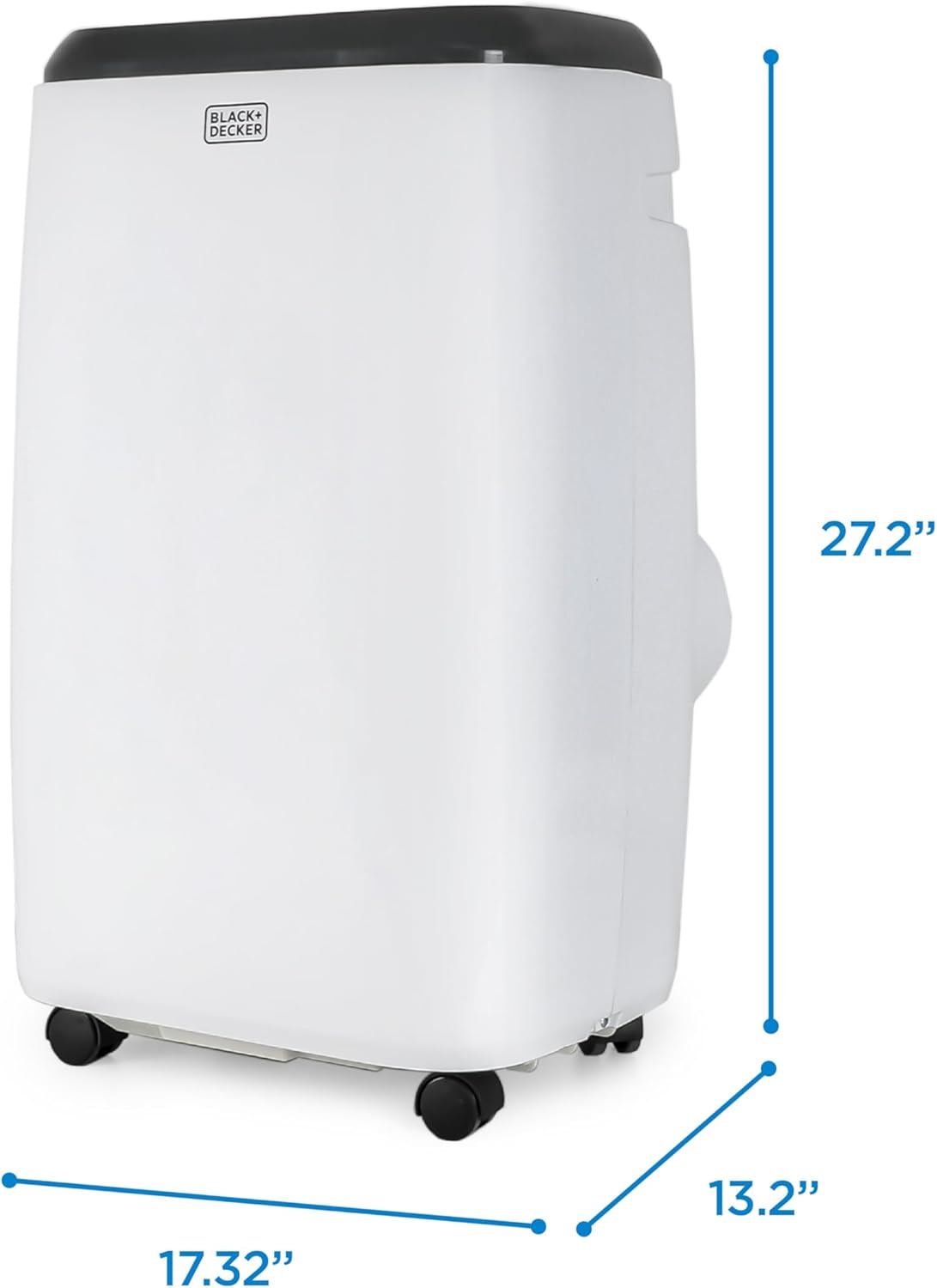 Tragbare Klimaanlage von BLACK DECKER, 5.000 BTU SACC/CEC (8.000 BTU ASHRAE 128) für Räume bis zu 350 m² Ft., tragbare Klimaanlage mit Fensterset zur Fernsteuerung mit vollem Funktionsumfang, BPT05WTBA, Weiß