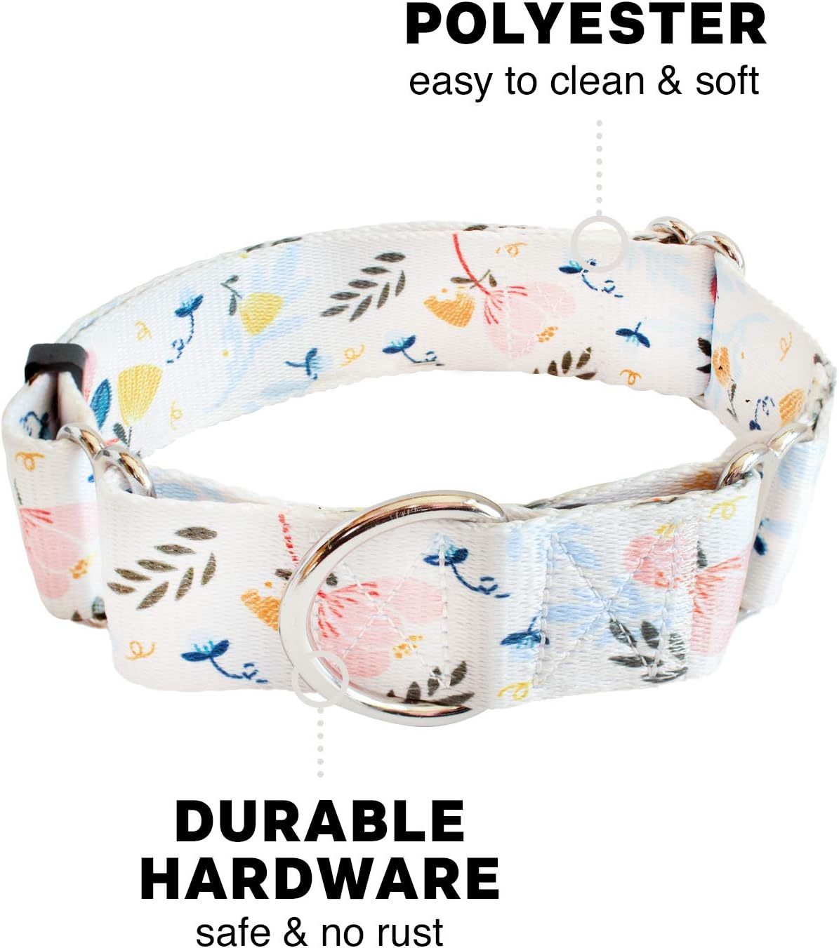 Downtown Pet Supply - Martingale Collar for Dogs - Big, Wide  Thick Dog Training Collar - Escape-Proof, Weatherproof, Durable and Comfortable - Floral - Large · v3