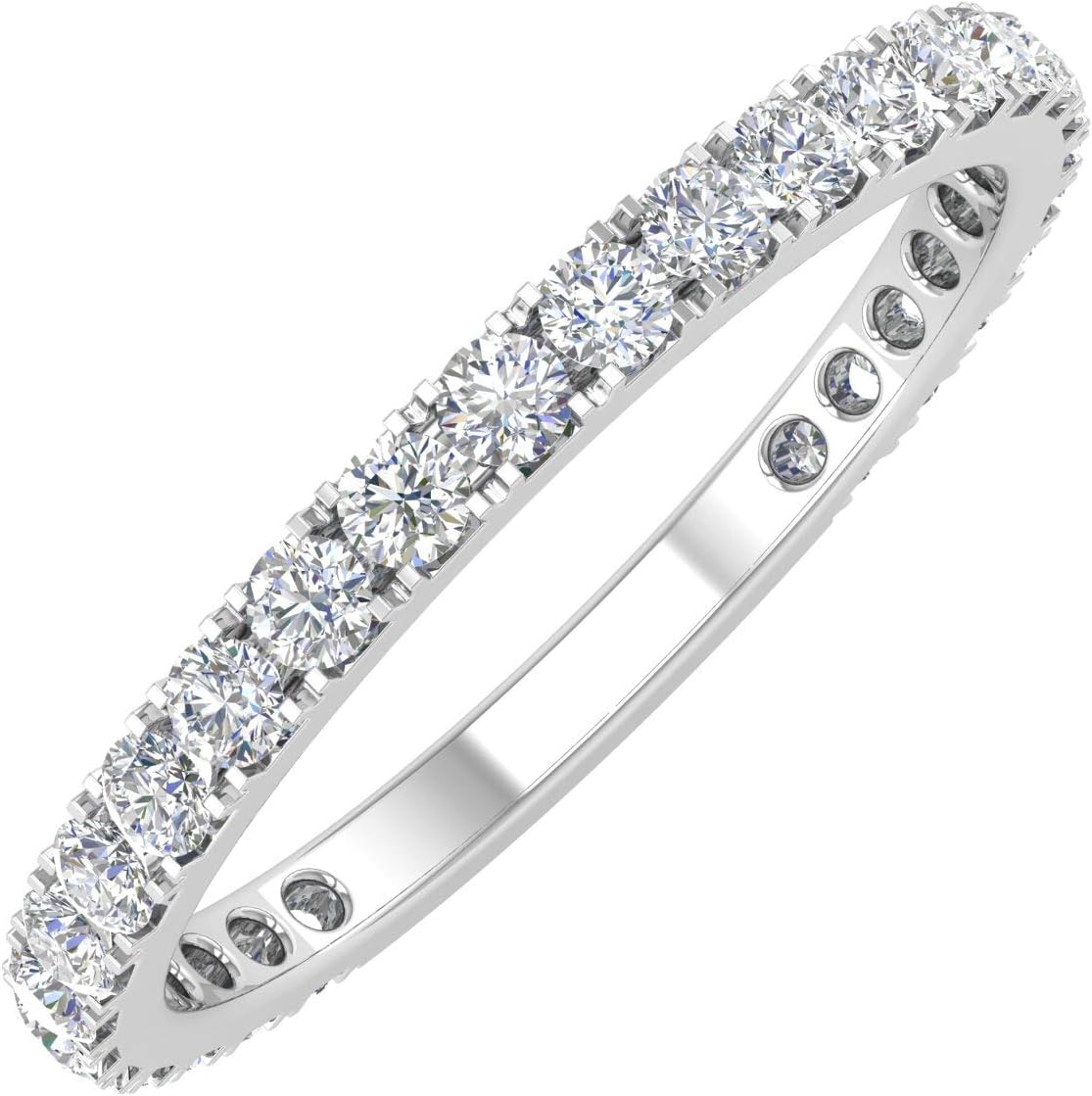 FINEROCK 1/2 Carat Diamond 3/4 Eternity Wedding Band in 10k Gold · v2