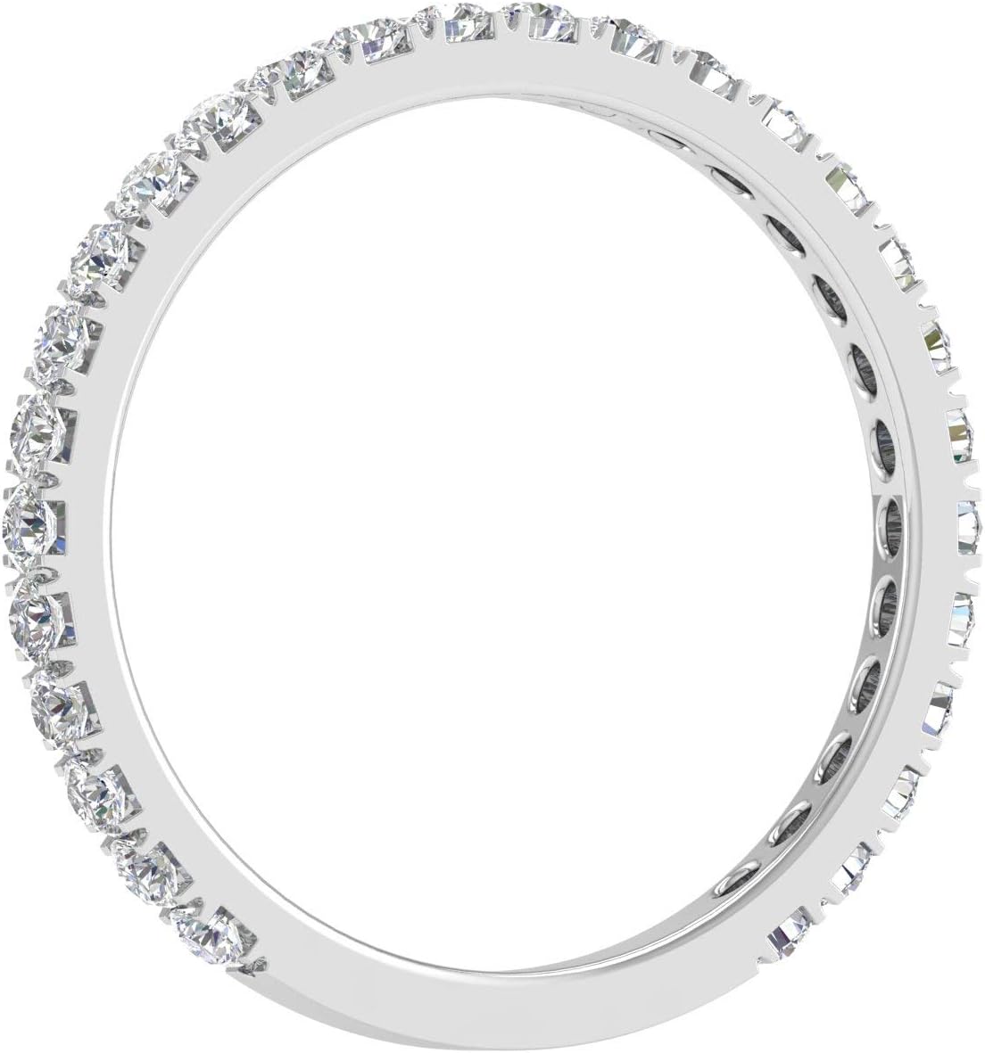 FINEROCK 1/2 Carat Diamond 3/4 Eternity Wedding Band in 10k Gold · v2