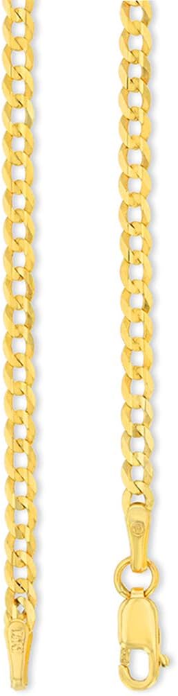 Collar de oro amarillo macizo de 14 quilates con eslabones eslabones cubanos cóncavos de 3 mm con cierre de mosquetón