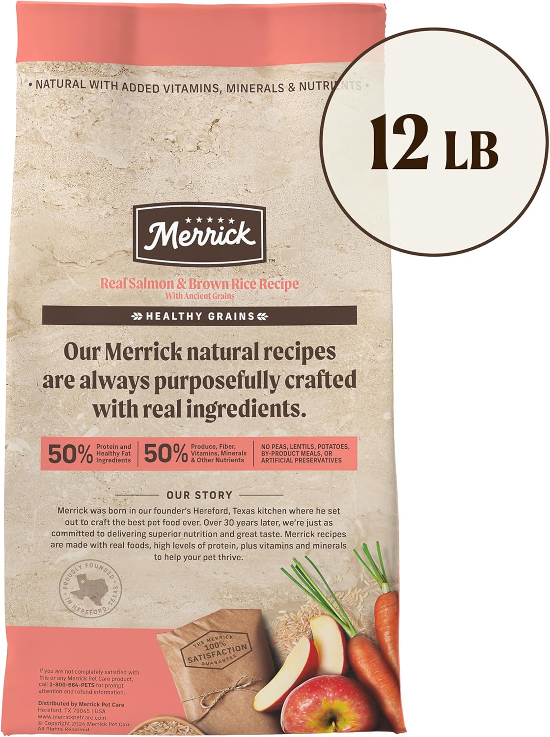 Merrick Healthy Grains Premium Adult Dry Dog Food, Wholesome And Natural Kibble With Salmon And Brown Rice - 12.0 lb. Bag · v2