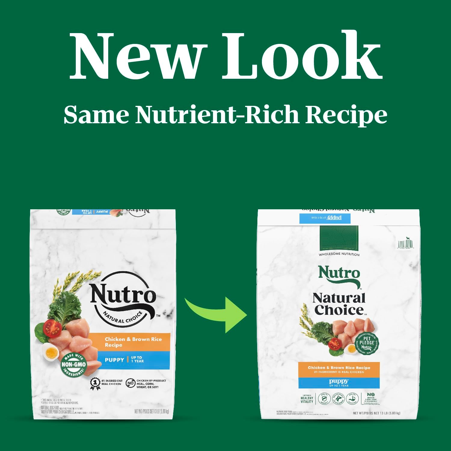 Alimento seco para cachorros Nutro Natural Choice, receta de pollo y arroz integral, 13 libras