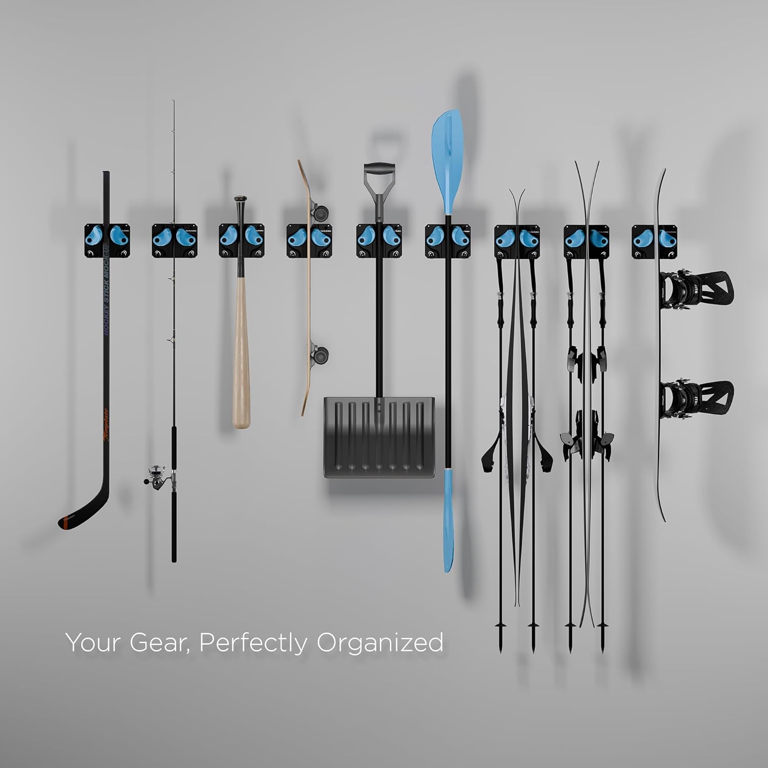Ultimativer Ski- und Snowboard-Wandhalter | Sichere, rutschfeste Aufbewahrung | Passt auf jedes Ski/Board | Garagenorganisation | Skiablage | Snowboard-Ablage | Organizer für Winterausrüstung | 6er-Pack