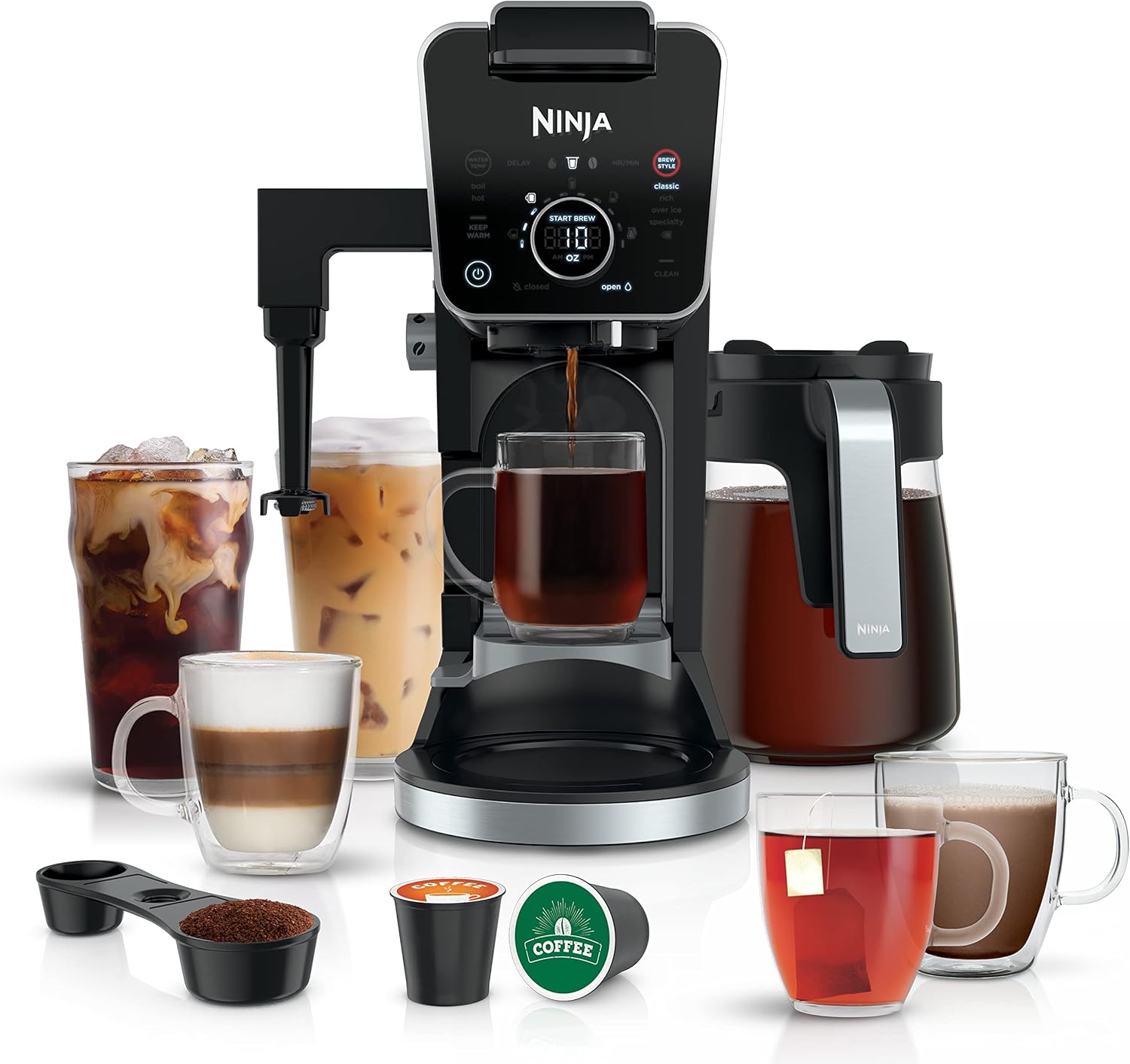 Ninja Drip Coffee Maker With K Cup Combo, DualBrew Pro Specialty Coffee System, Coffee Machine Compatible with K-Cup Pods, 12 Cup Single Serve Coffee Makers with Paper Filter, CFP301 · v2