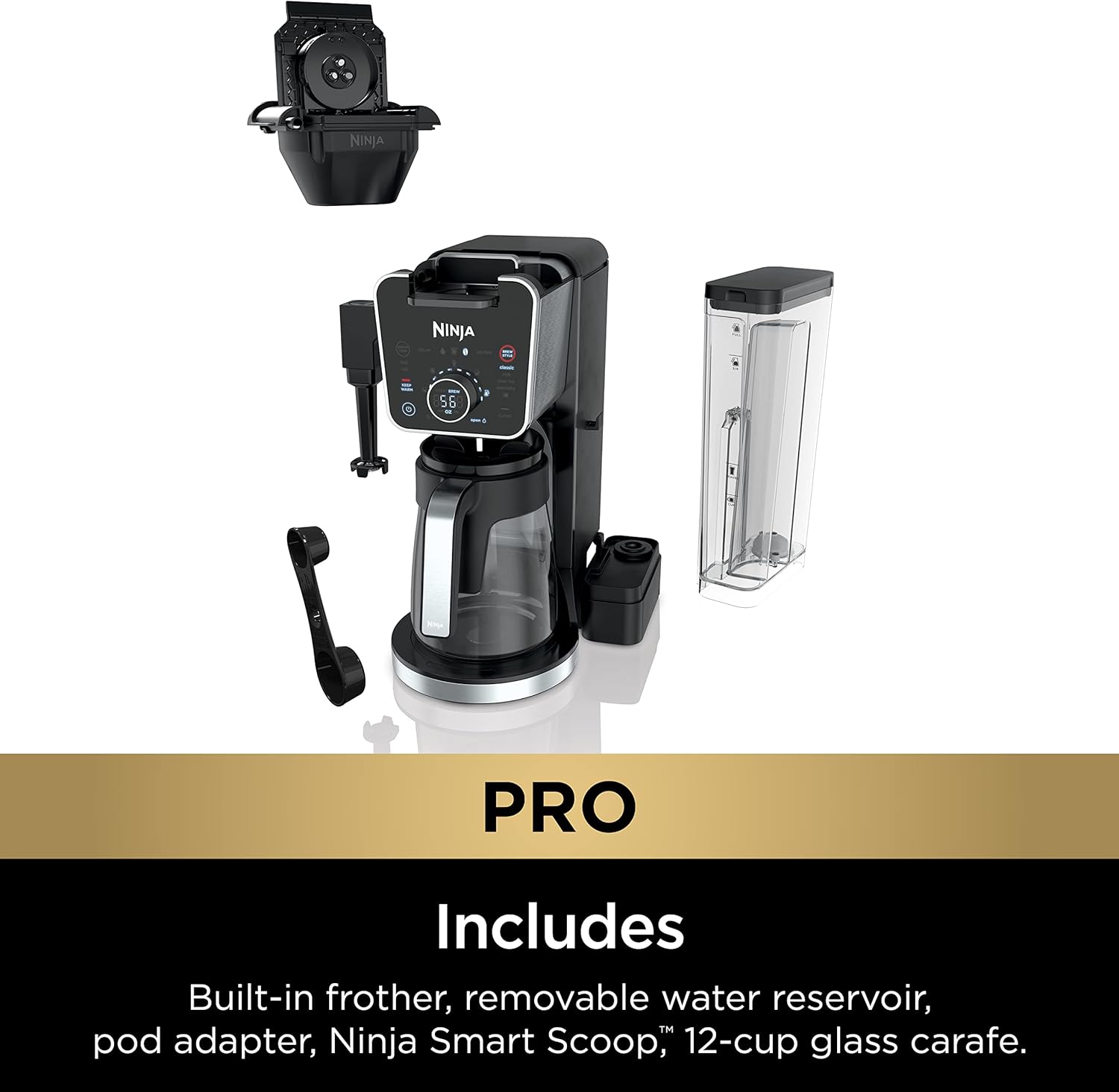 Ninja Drip Coffee Maker With K Cup Combo, DualBrew Pro Specialty Coffee System, Coffee Machine Compatible with K-Cup Pods, 12 Cup Single Serve Coffee Makers with Paper Filter, CFP301 · v2