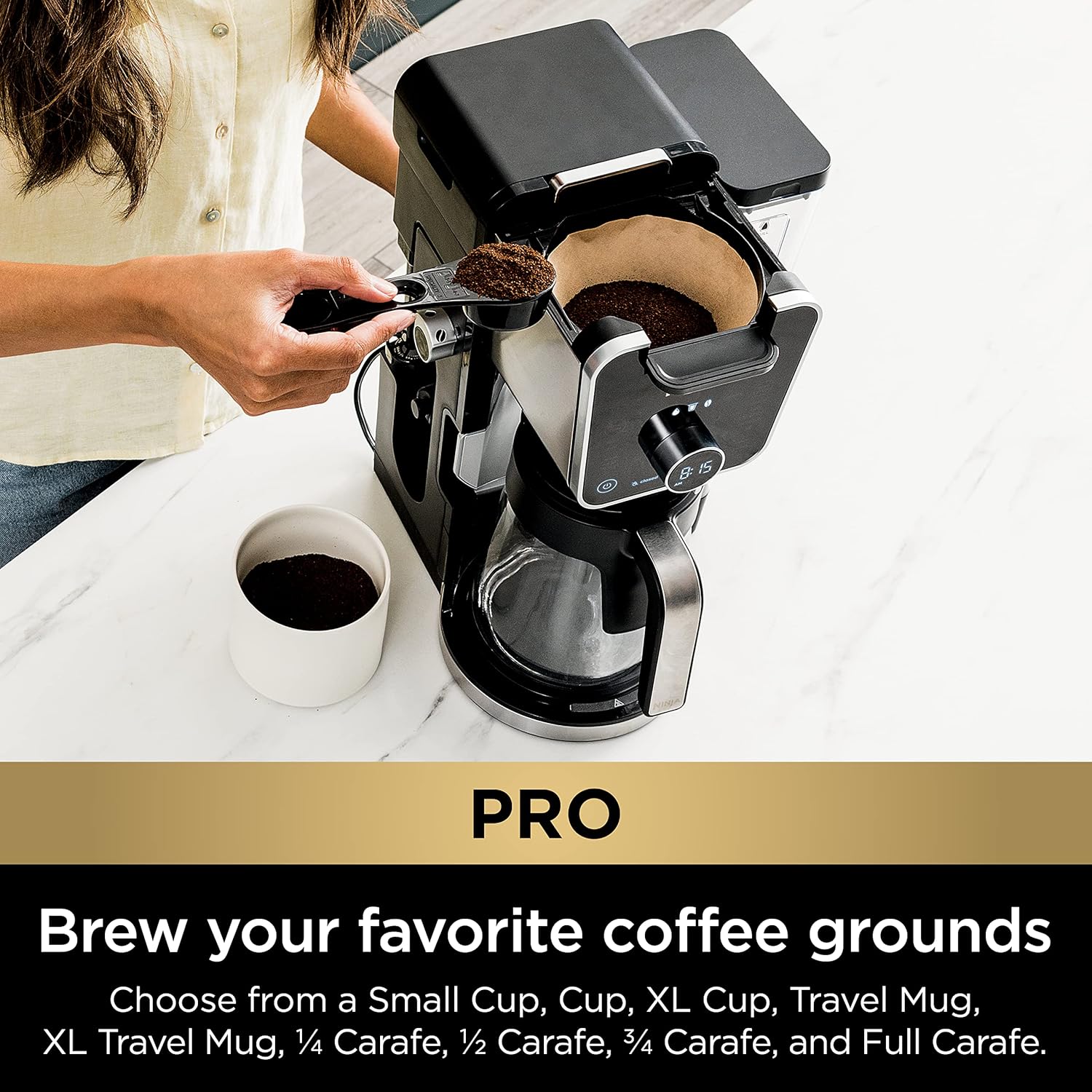 Ninja Drip Coffee Maker With K Cup Combo, DualBrew Pro Specialty Coffee System, Coffee Machine Compatible with K-Cup Pods, 12 Cup Single Serve Coffee Makers with Paper Filter, CFP301 · v2