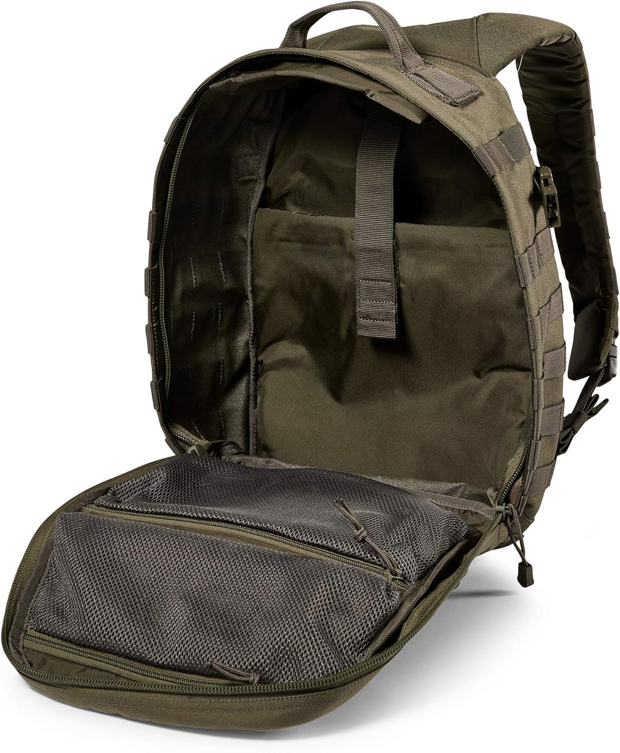 5.11 Tactical Backpack – Rush 12 2.0 – Military Molle Pack, CCW with Multiple Channels, 24 ลิตร, ขนาดเล็ก, Style 56561, Ranger Green