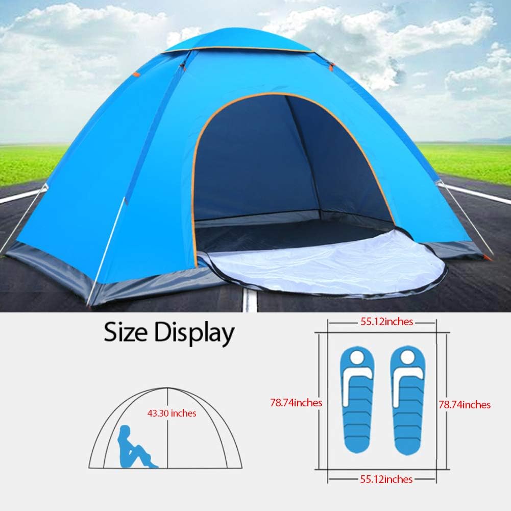 2 Person Instant Pop Up Lightweight Camping Tent, Outdoor Easy Set Up Automatic Family Travel Tent,Portable Backpacking Ultralight Waterproof Windproof Anti-UV Sun Shelter Tent… · v5