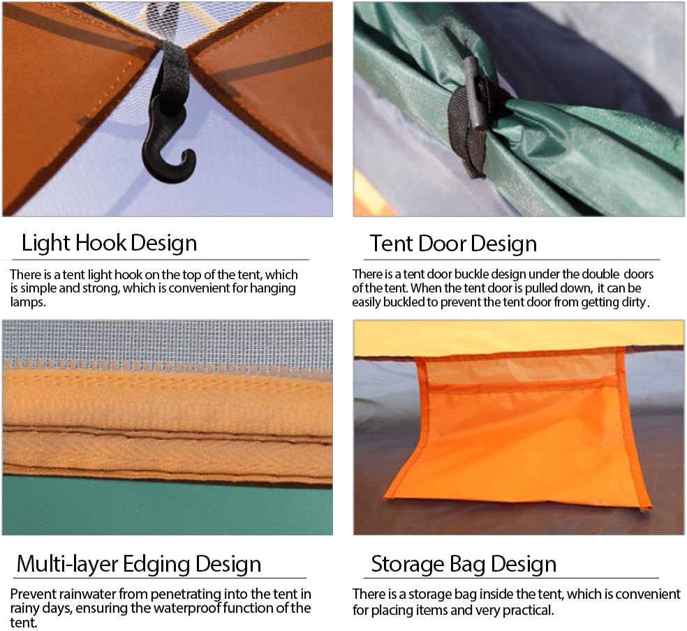 2 Person Instant Pop Up Lightweight Camping Tent, Outdoor Easy Set Up Automatic Family Travel Tent,Portable Backpacking Ultralight Waterproof Windproof Anti-UV Sun Shelter Tent… · v5