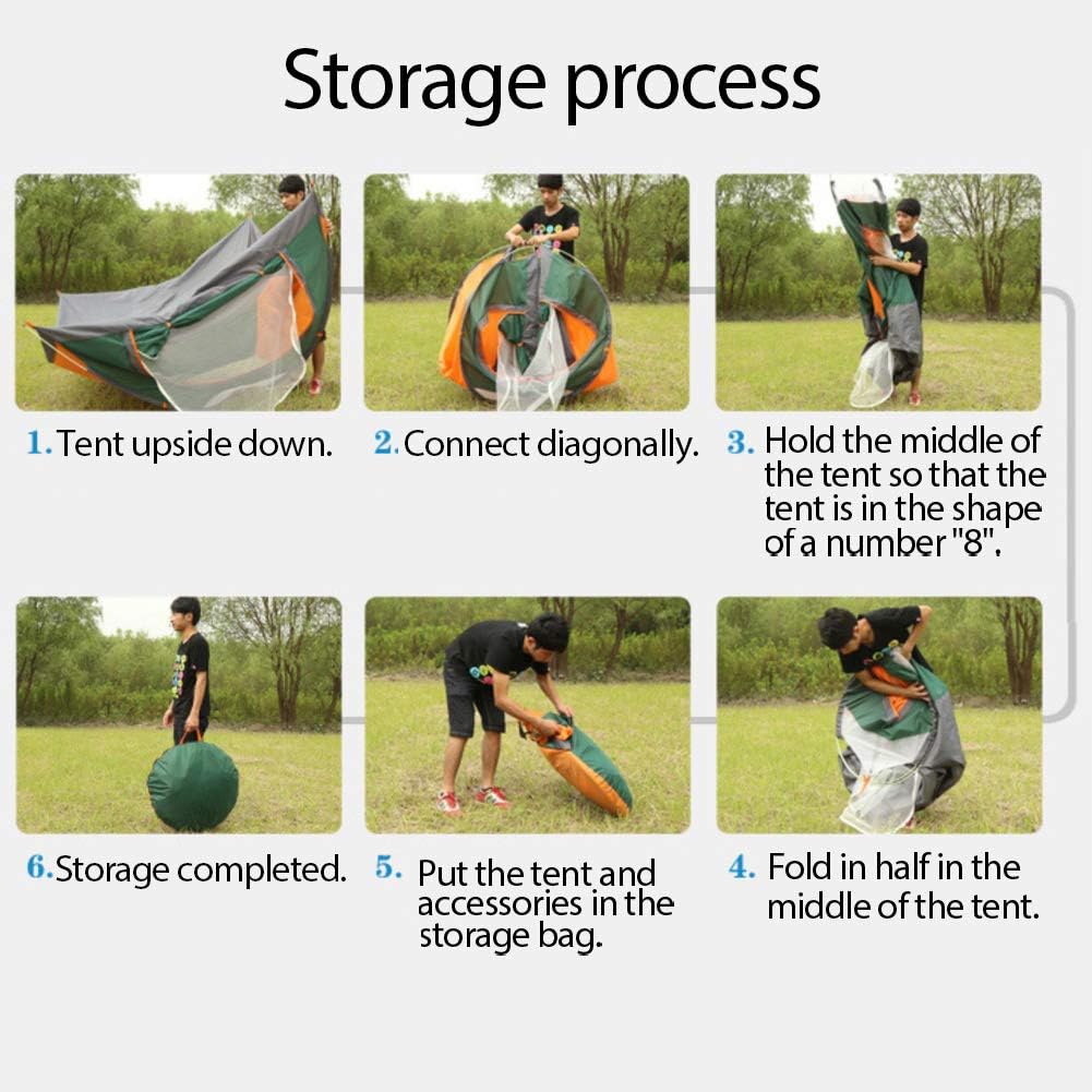 2 Person Instant Pop Up Lightweight Camping Tent, Outdoor Easy Set Up Automatic Family Travel Tent,Portable Backpacking Ultralight Waterproof Windproof Anti-UV Sun Shelter Tent… · v5